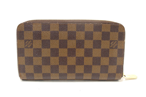Authentic Louis Vuitton Damier Ebene Canvas Zippy Organizer Wallet