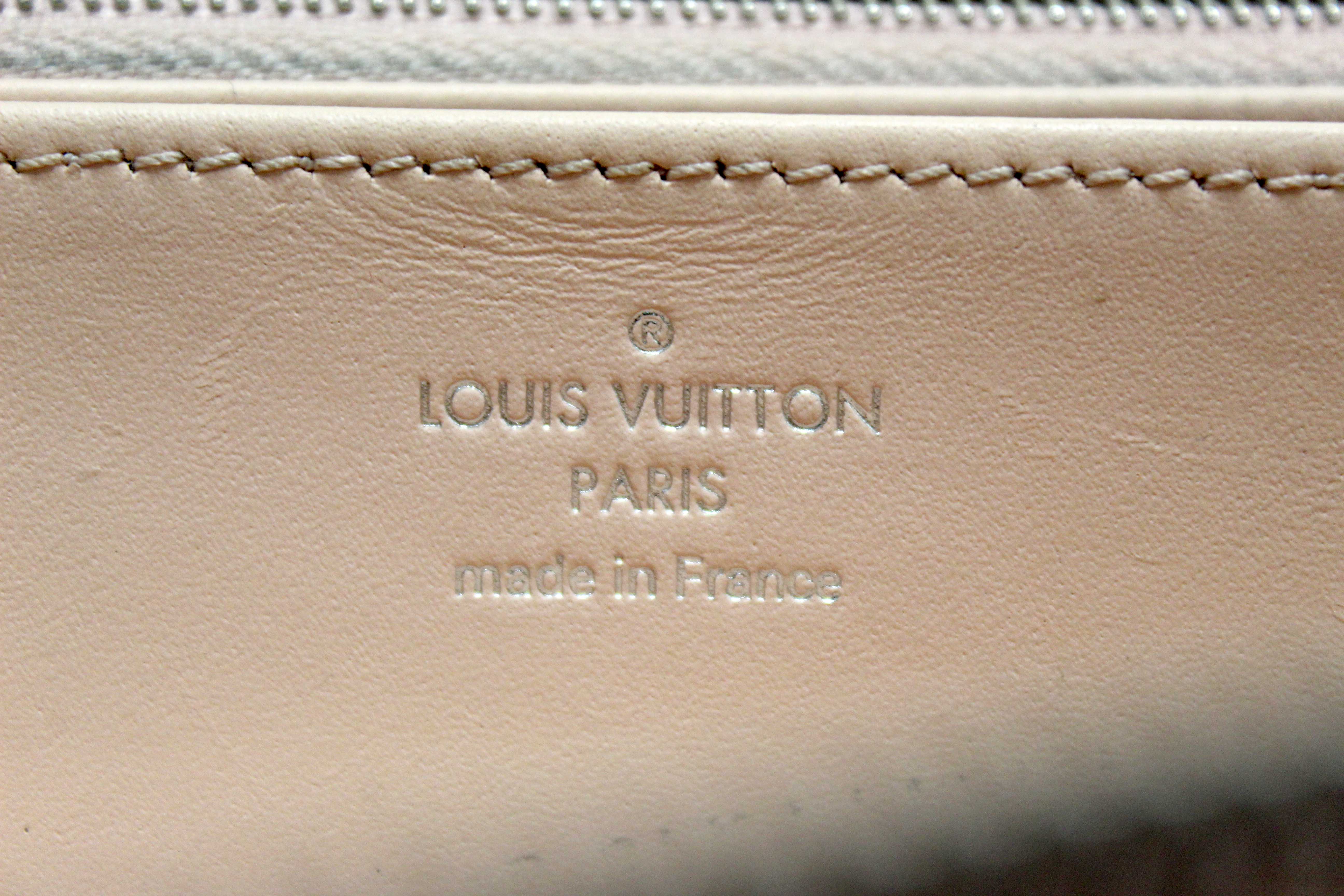 Authentic Louis Vuitton Pink Mahina Leather Zippy Wallet