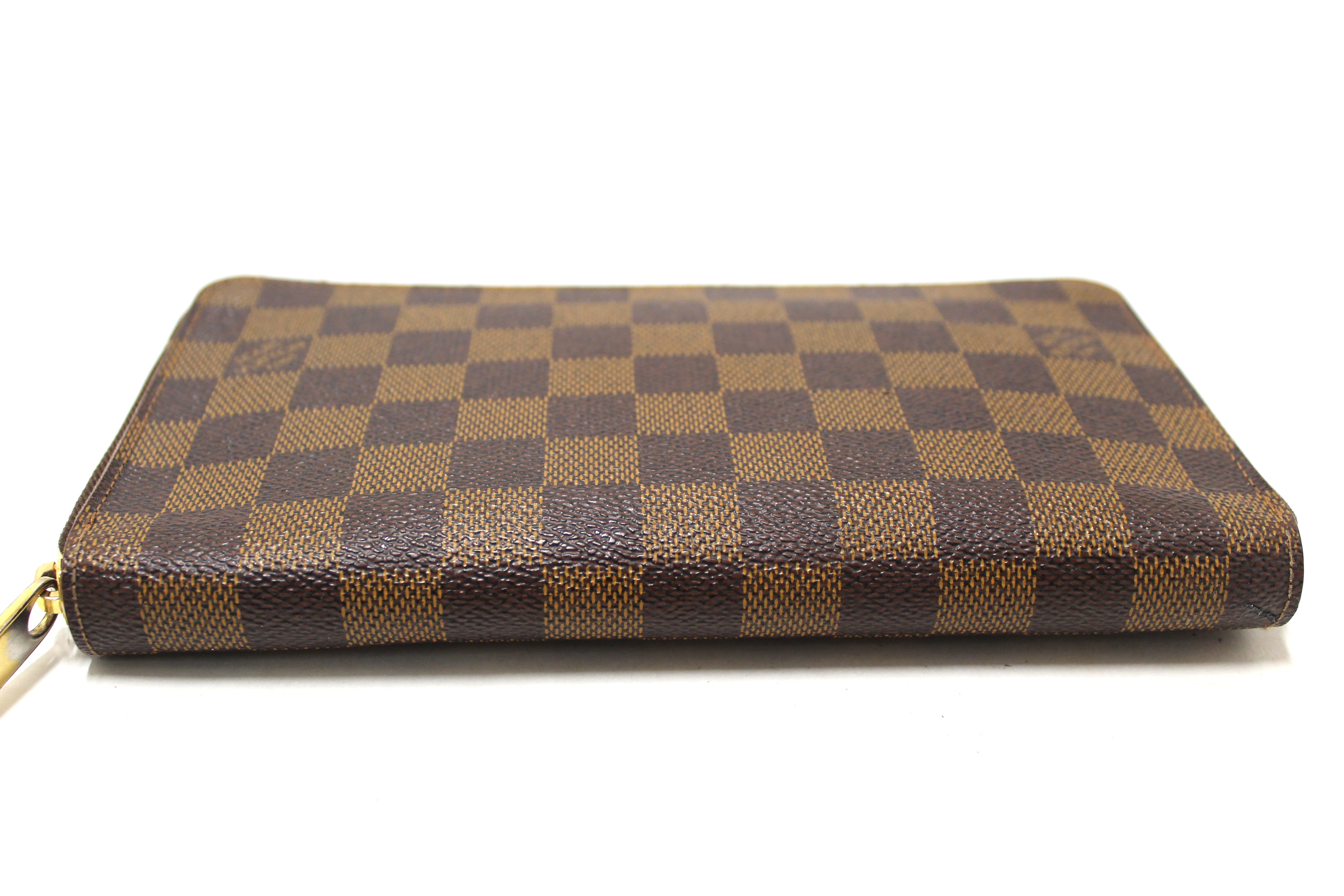 Authentic Louis Vuitton Damier Ebene Canvas Zippy Organizer Wallet