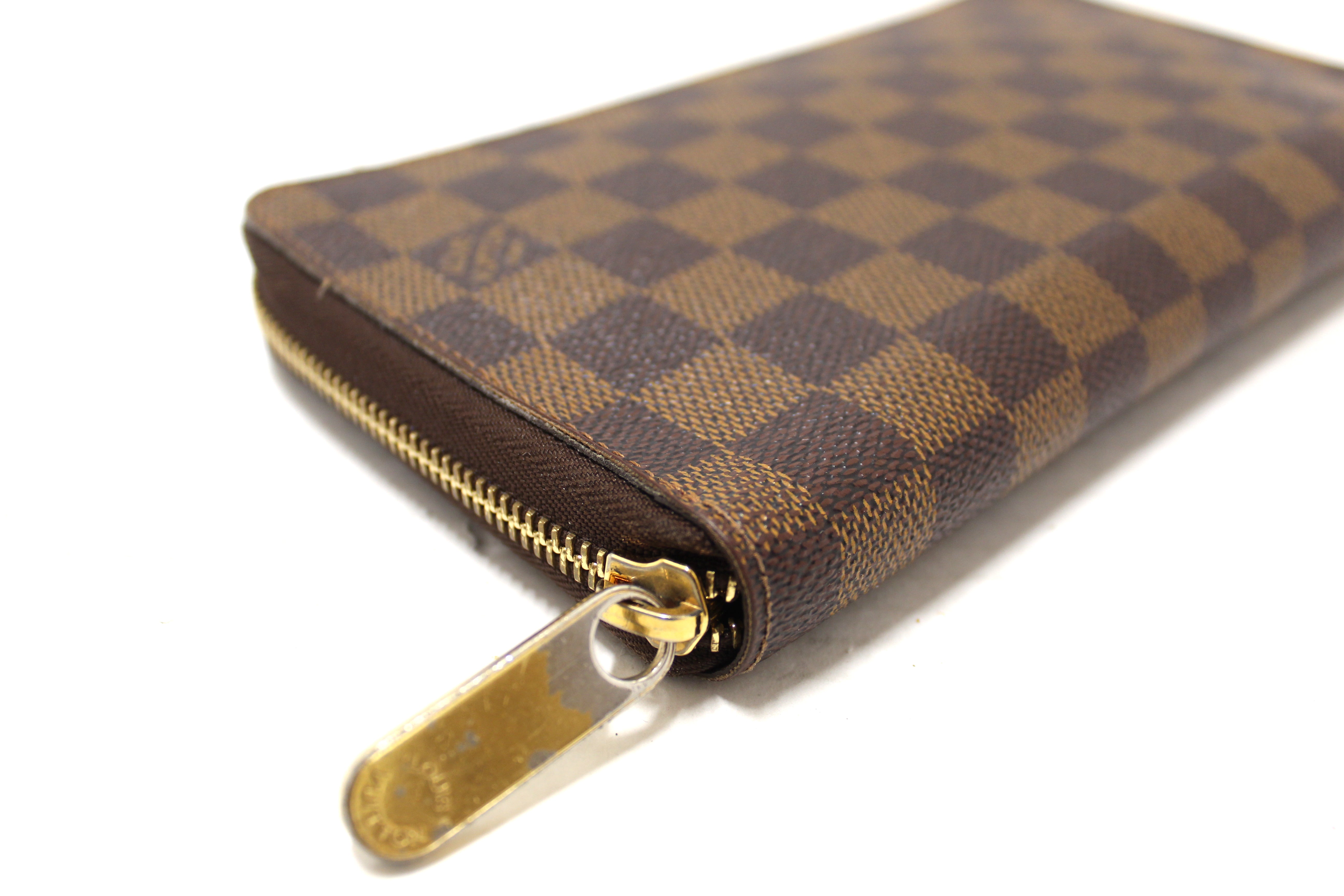 Authentic Louis Vuitton Damier Ebene Canvas Zippy Organizer Wallet