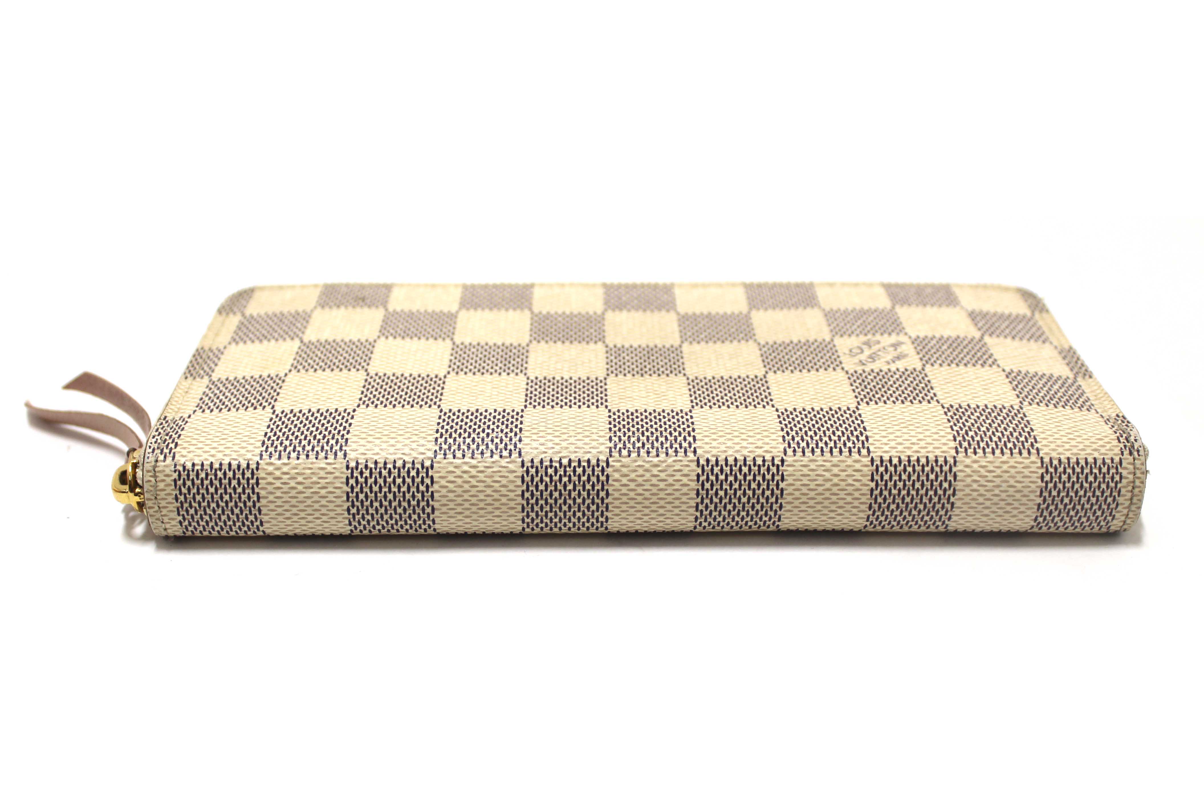 Authentic Louis Vuitton Damier Azur Canvas Clemence Zippy Wallet