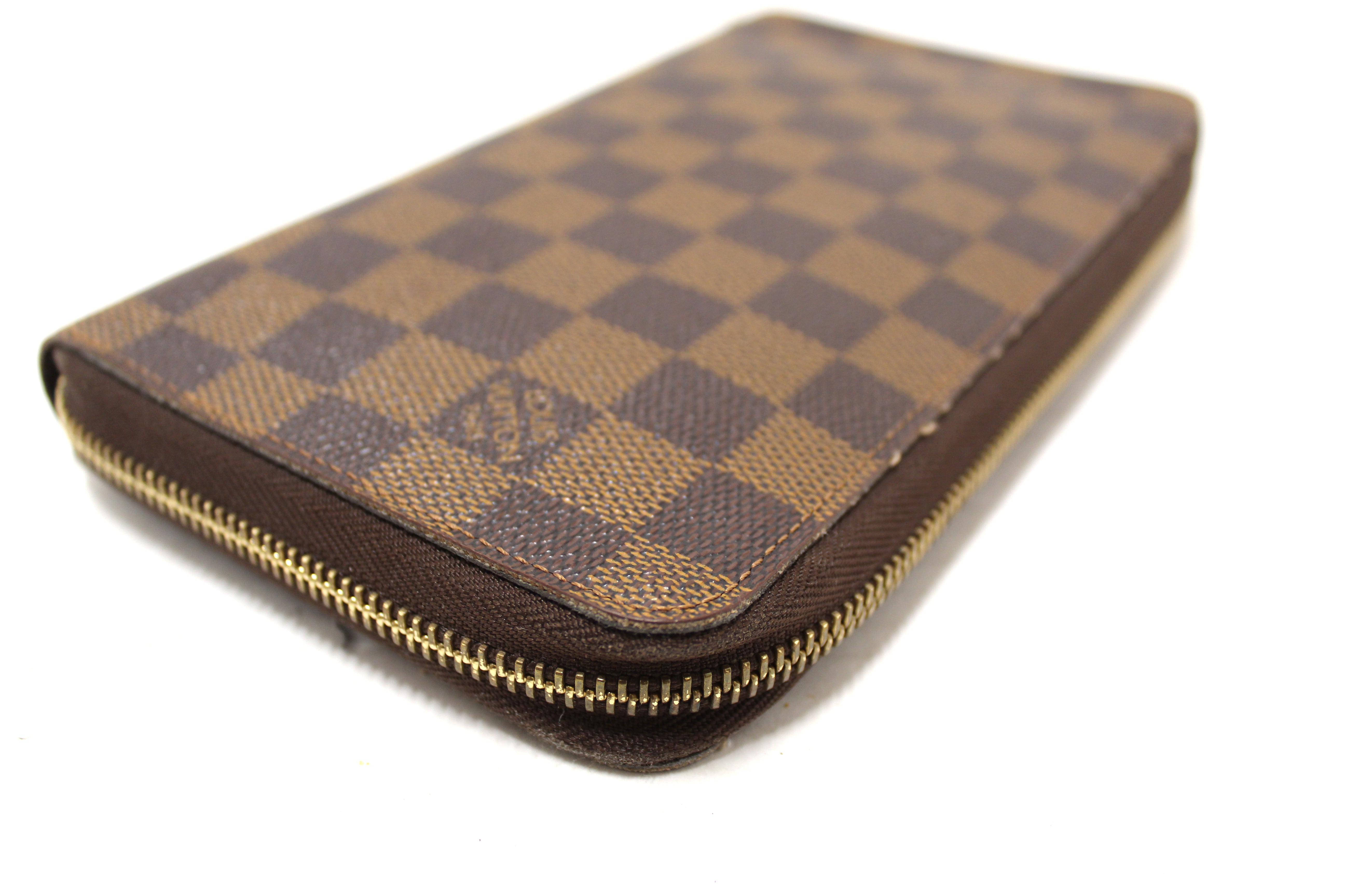 Authentic Louis Vuitton Damier Ebene Canvas Zippy Organizer Wallet