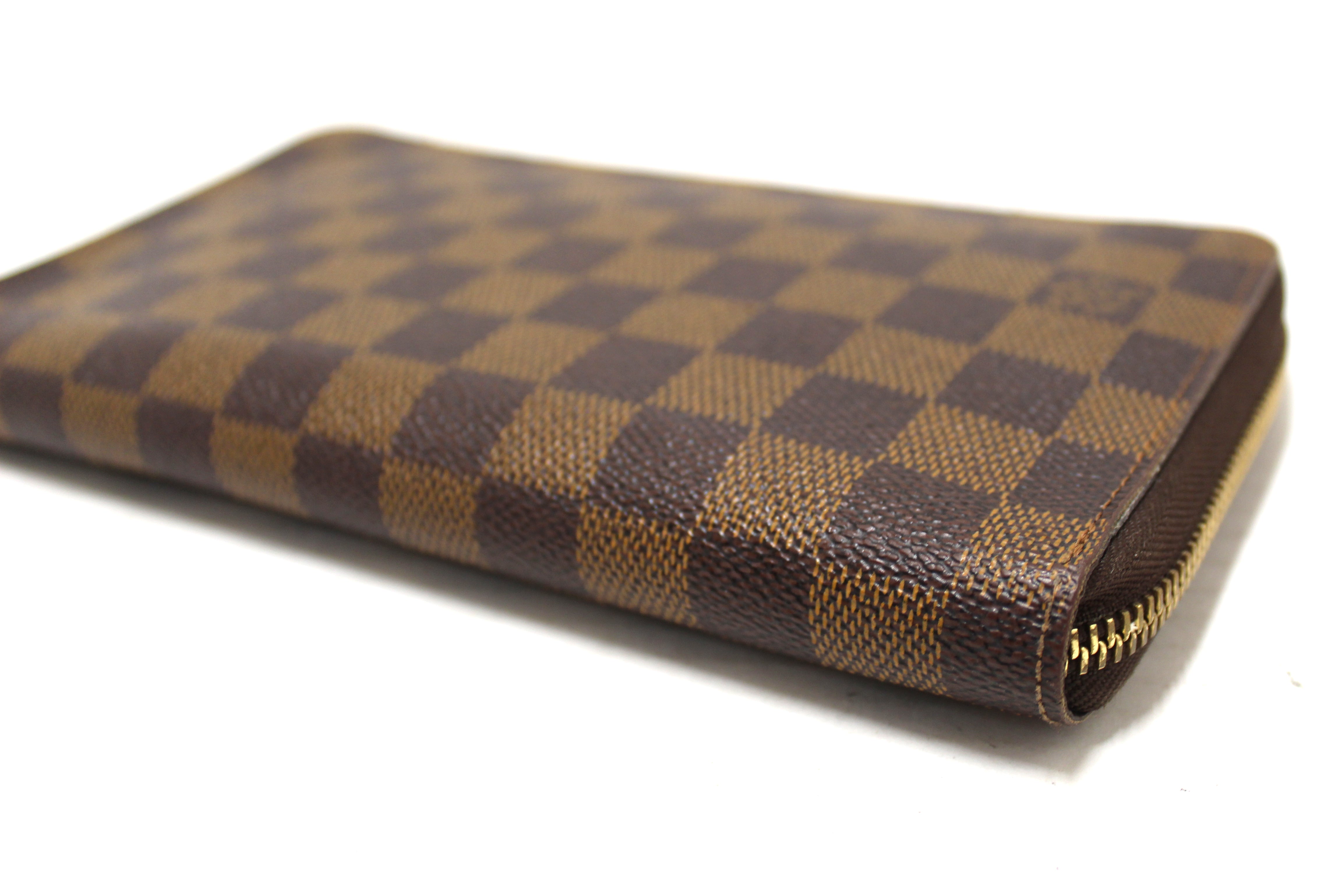 Authentic Louis Vuitton Damier Ebene Canvas Zippy Organizer Wallet