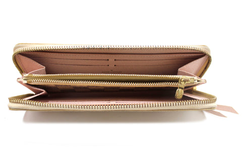 Authentic Louis Vuitton Damier Azur Canvas Clemence Zippy Wallet