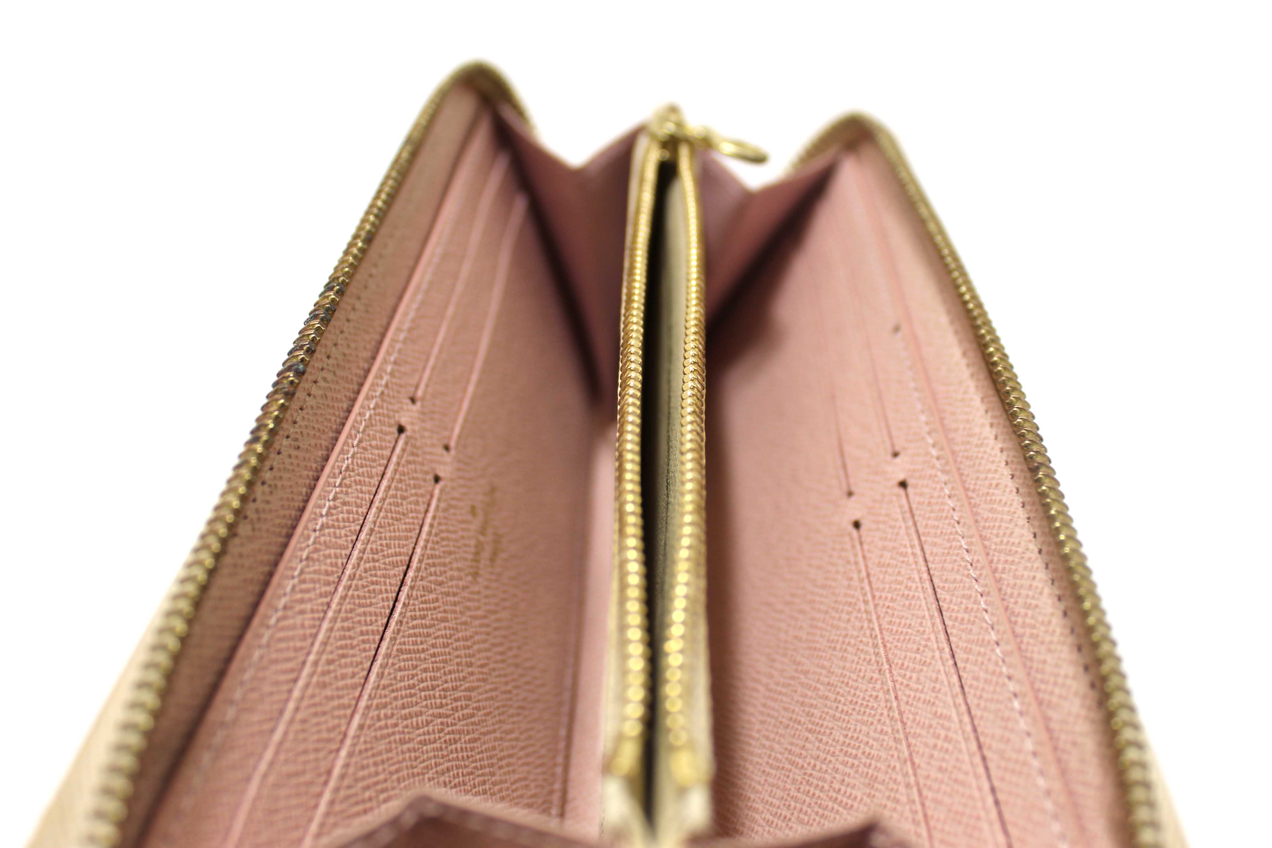 Authentic Louis Vuitton Damier Azur Canvas Clemence Zippy Wallet