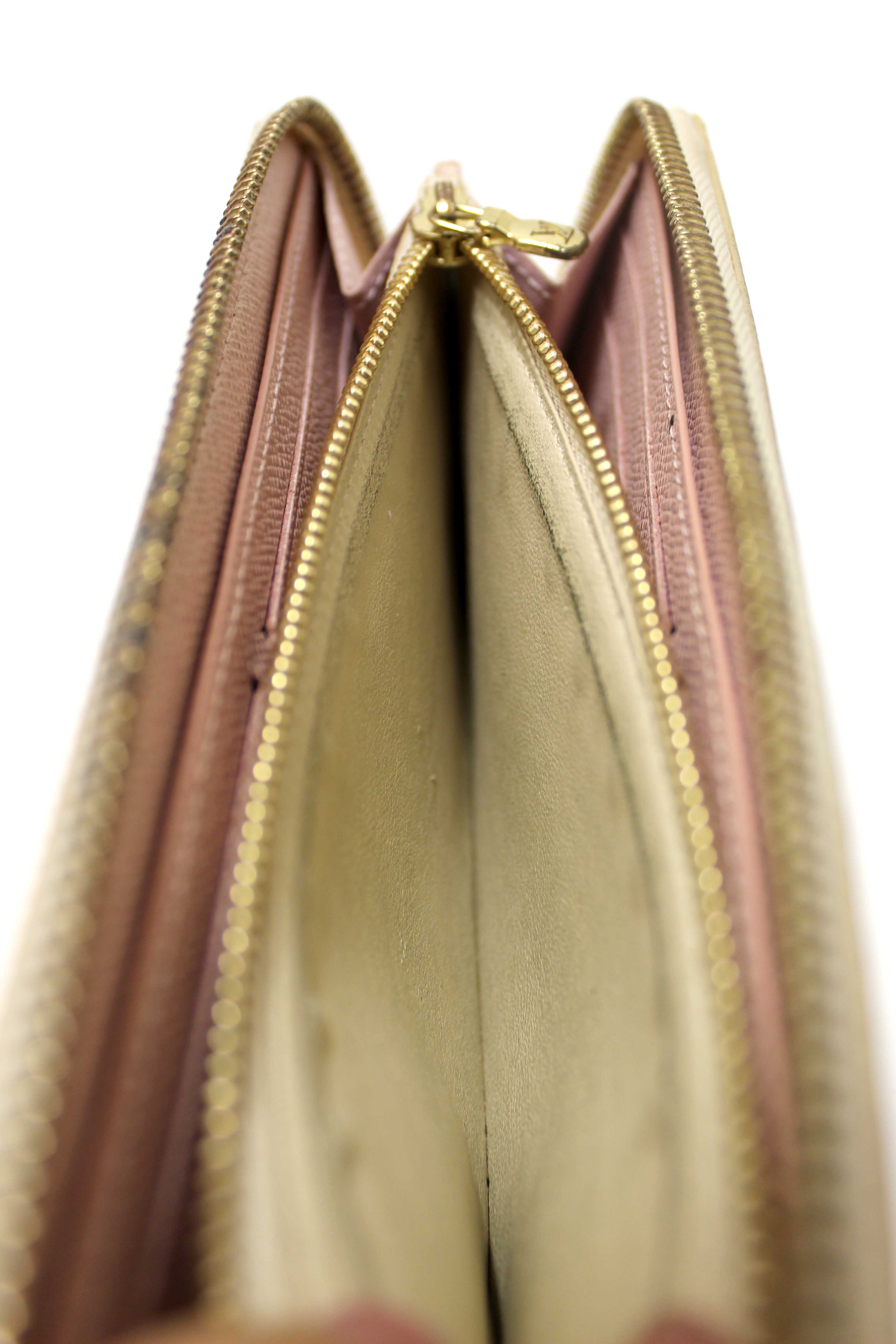 Authentic Louis Vuitton Damier Azur Canvas Clemence Zippy Wallet