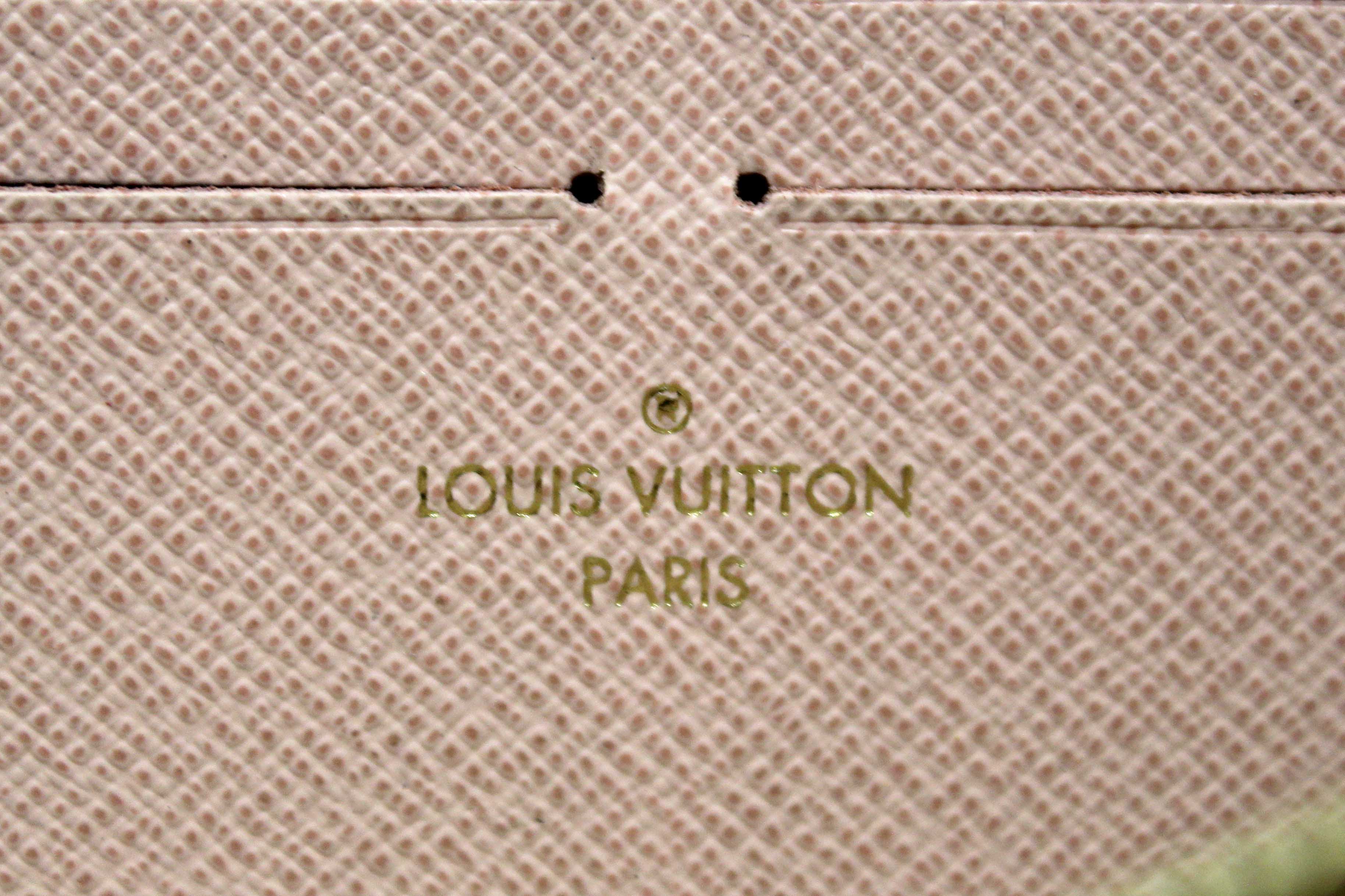 Authentic Louis Vuitton Damier Azur Canvas Clemence Zippy Wallet