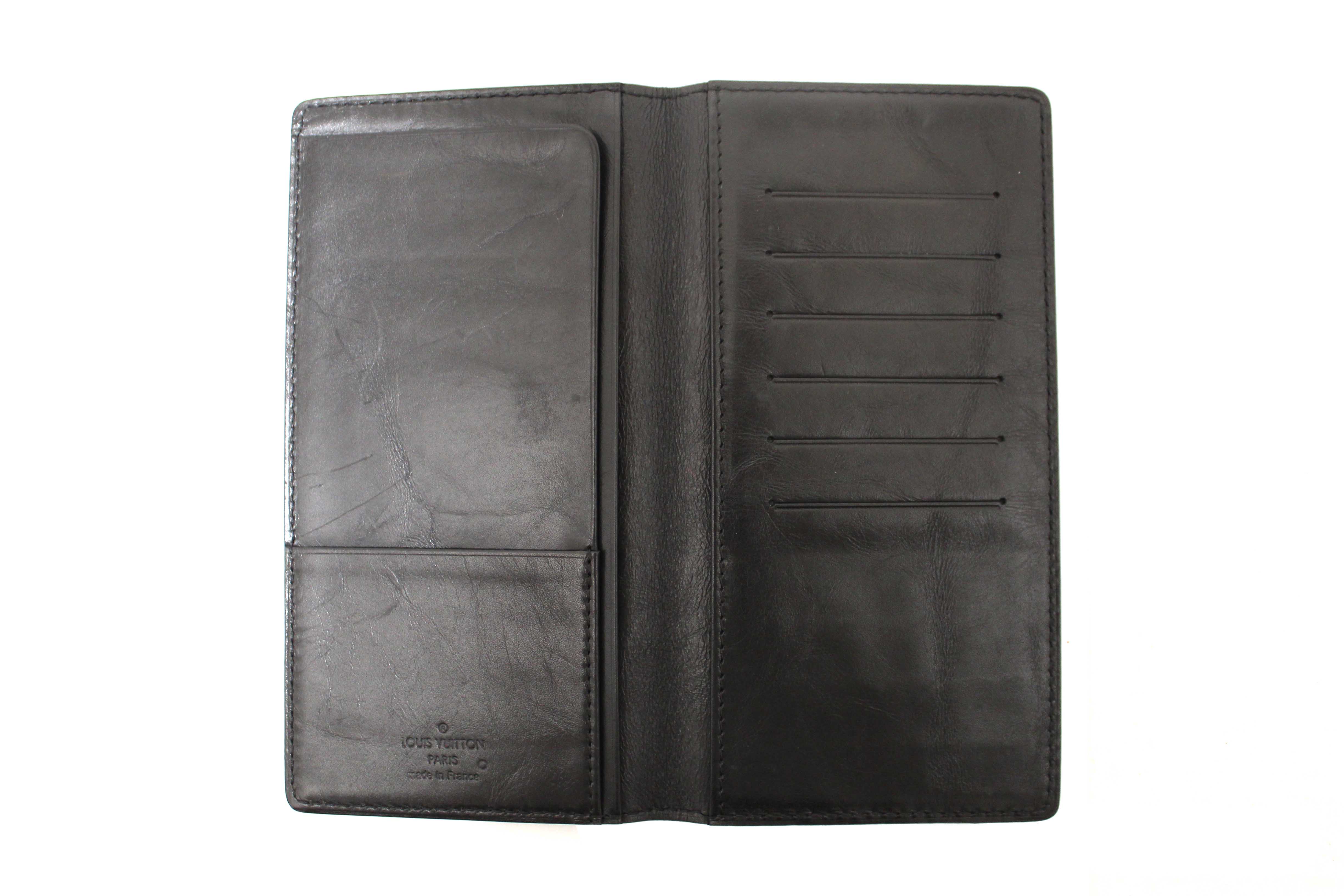 Authentic Louis Vuitton Black Leather Chicago Long Wallet