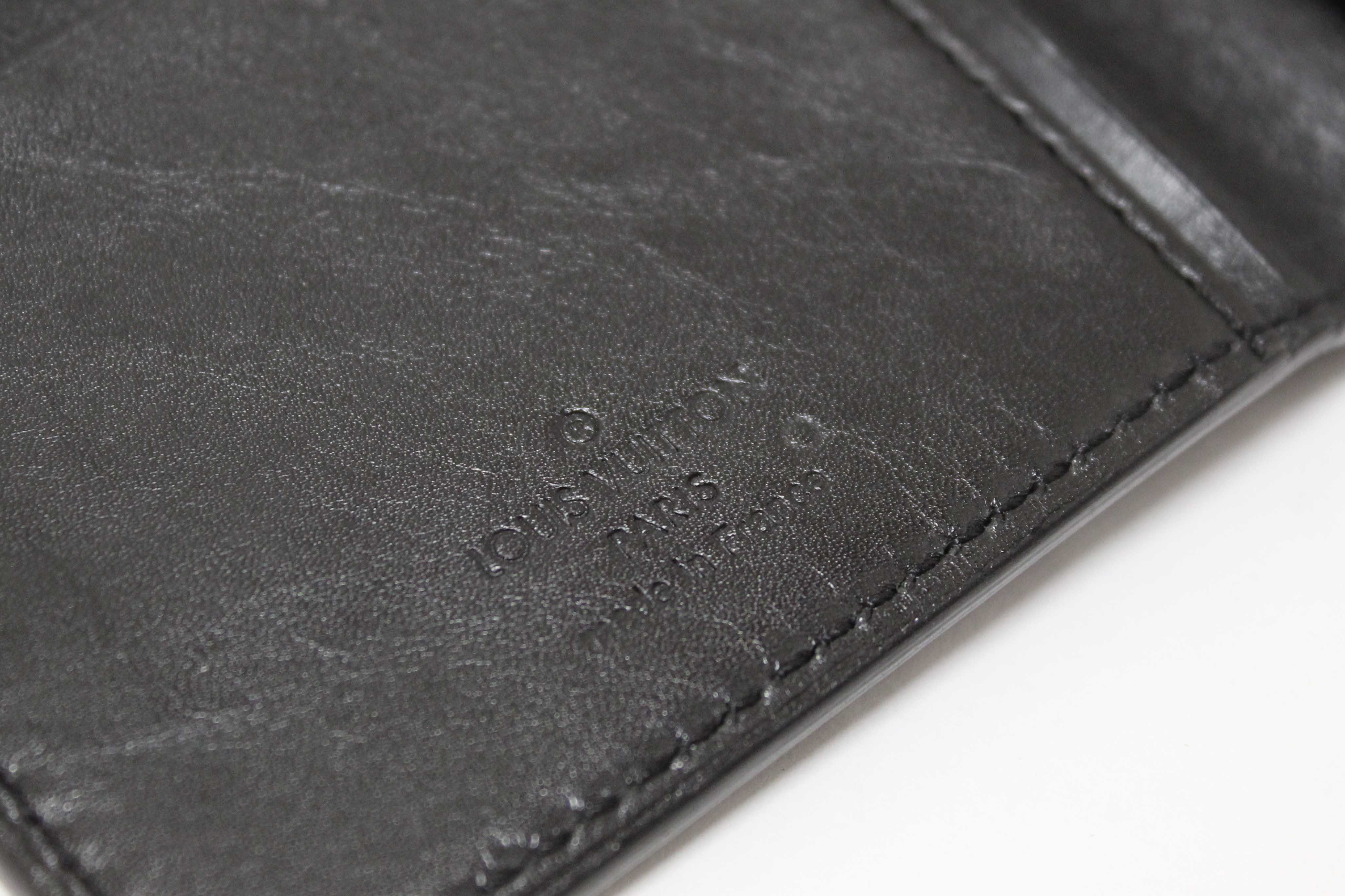 Authentic Louis Vuitton Black Leather Chicago Long Wallet