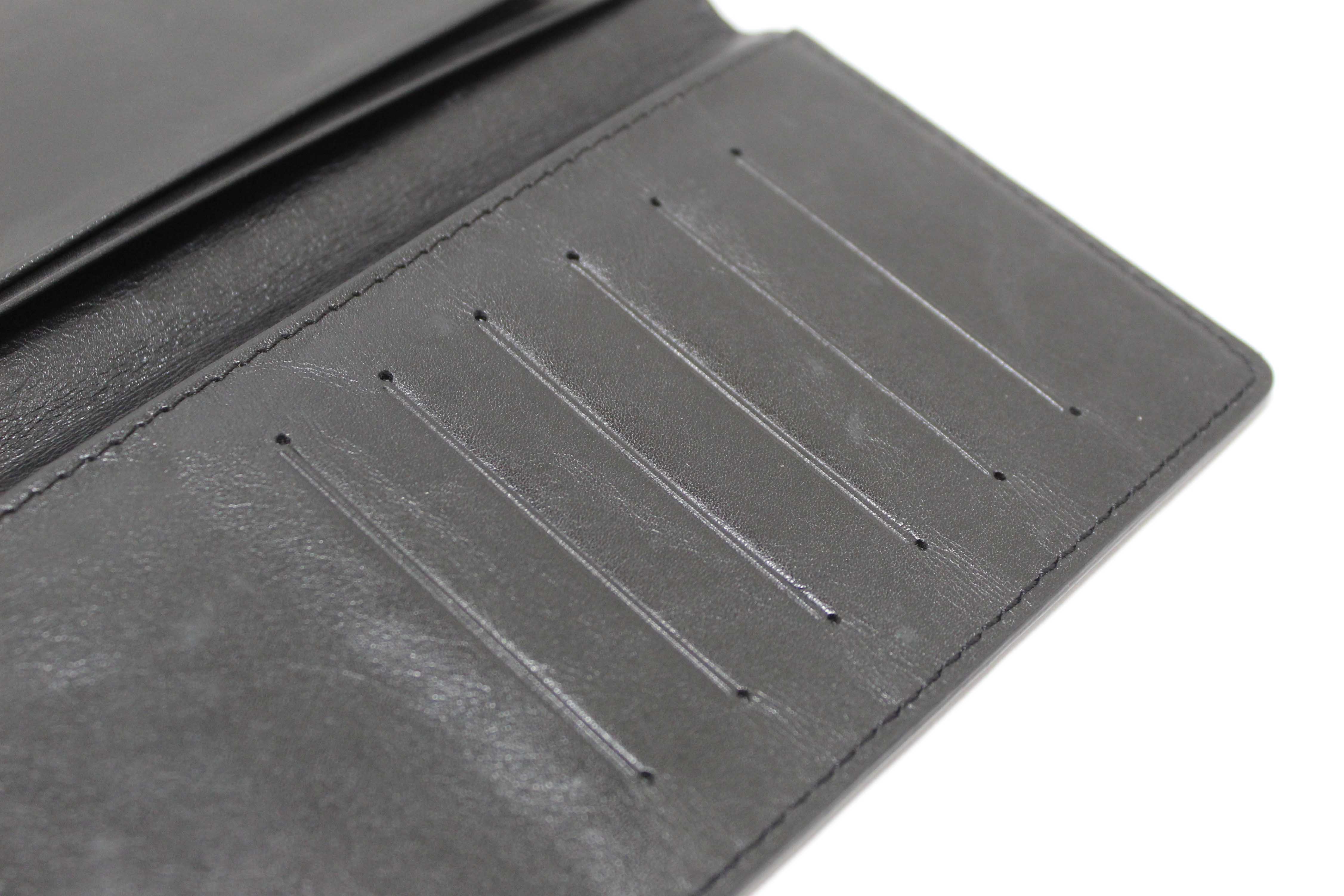 Authentic Louis Vuitton Black Leather Chicago Long Wallet