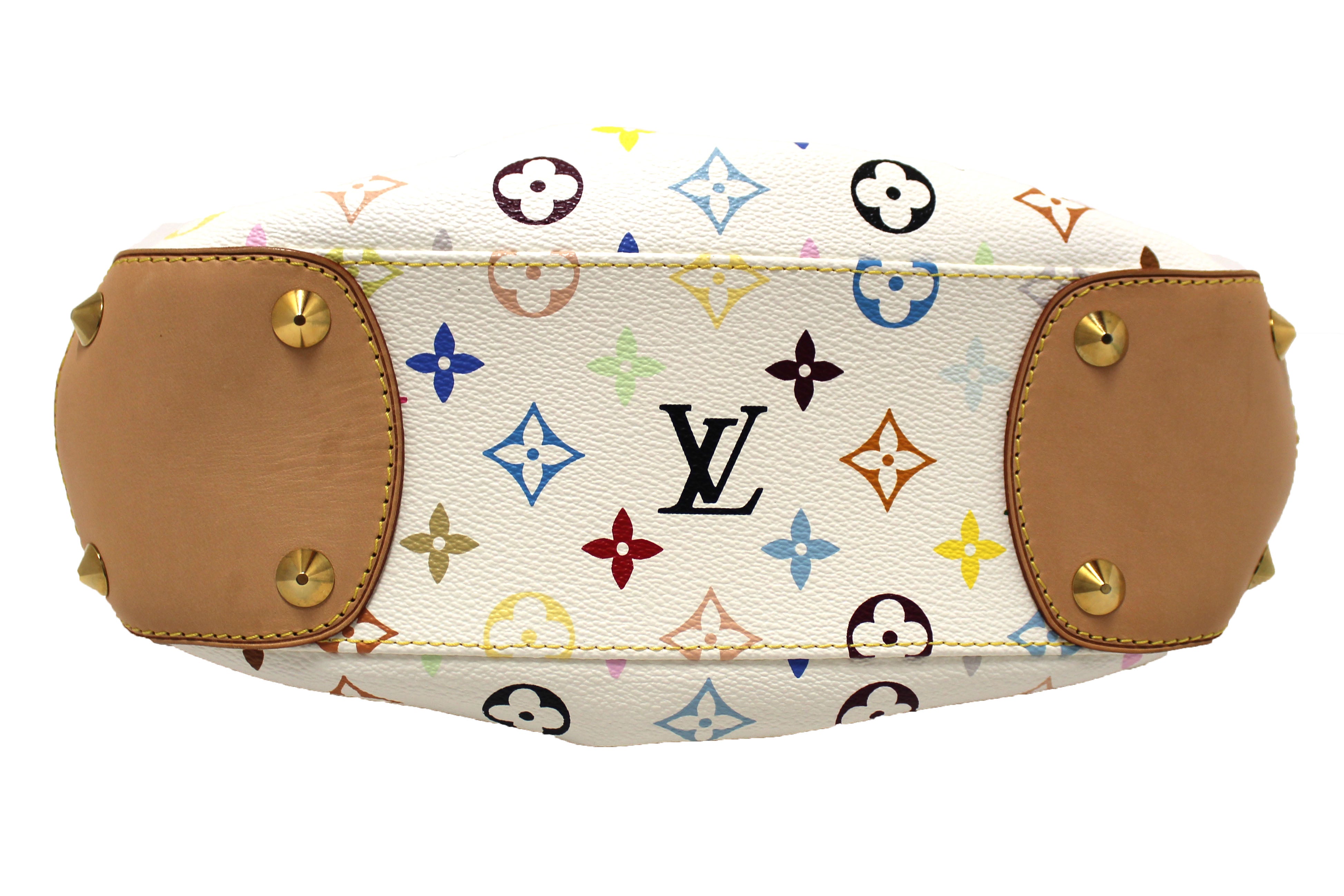 Authentic Louis Vuitton White Monogram Multicolor Canvas Judy PM Bag