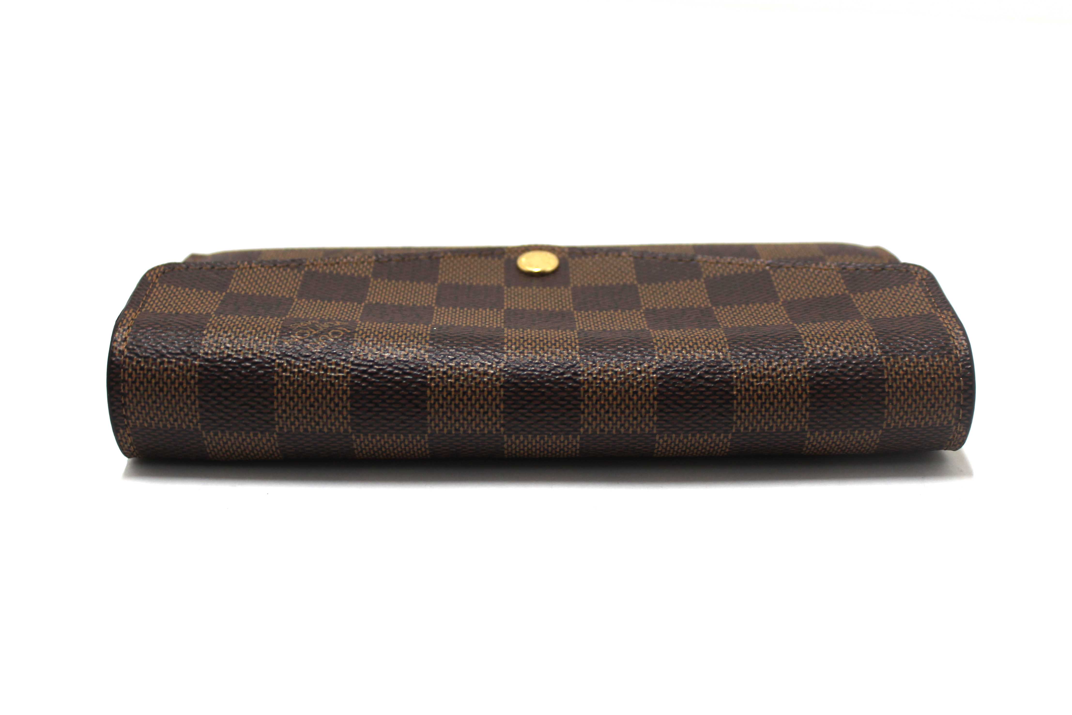 Authentic Louis Vuitton Damier Ebene Canvas Sarah Long Wallet