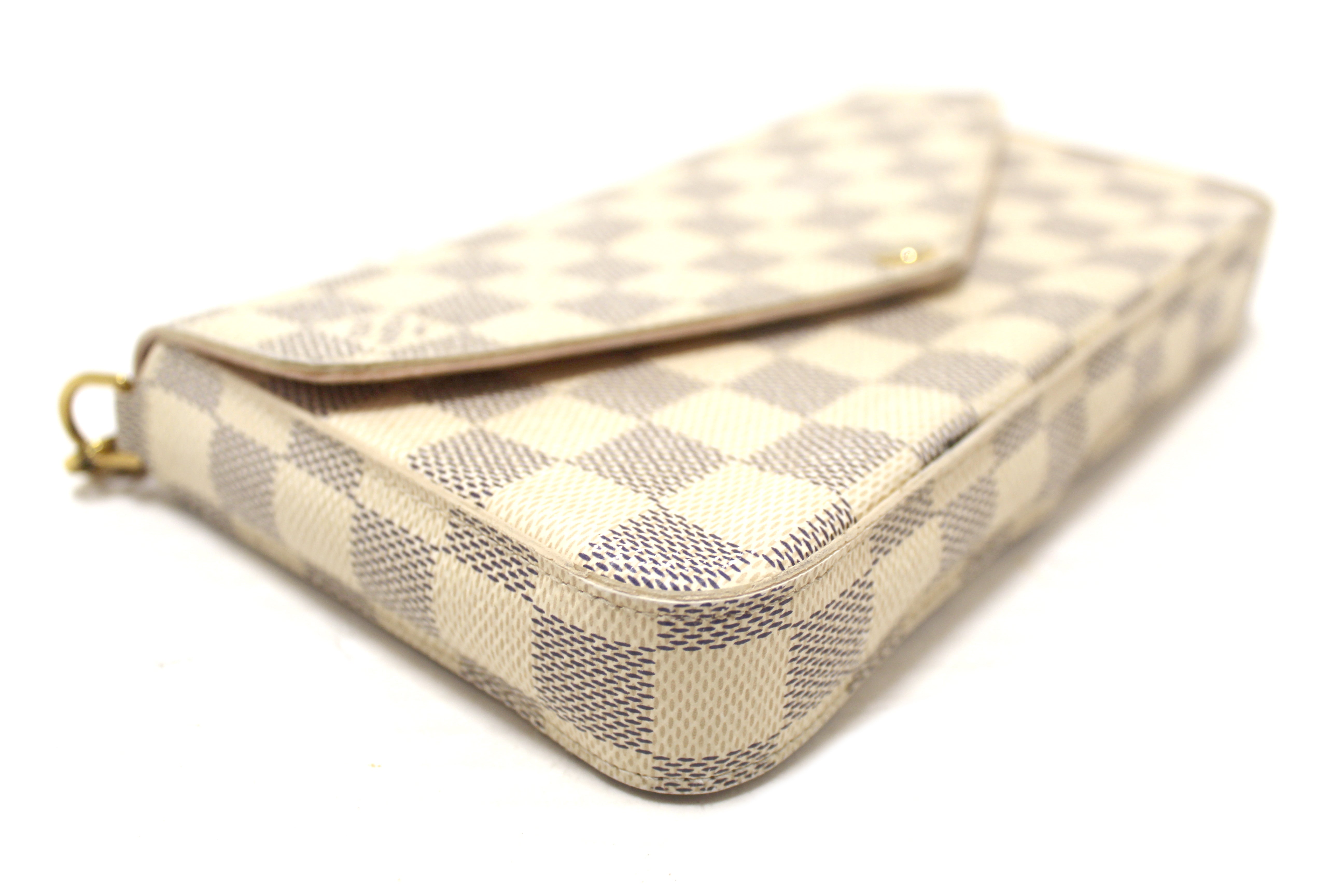 Authentic Louis Vuitton Damier Azur Felicie Pochette Crossbody Bag