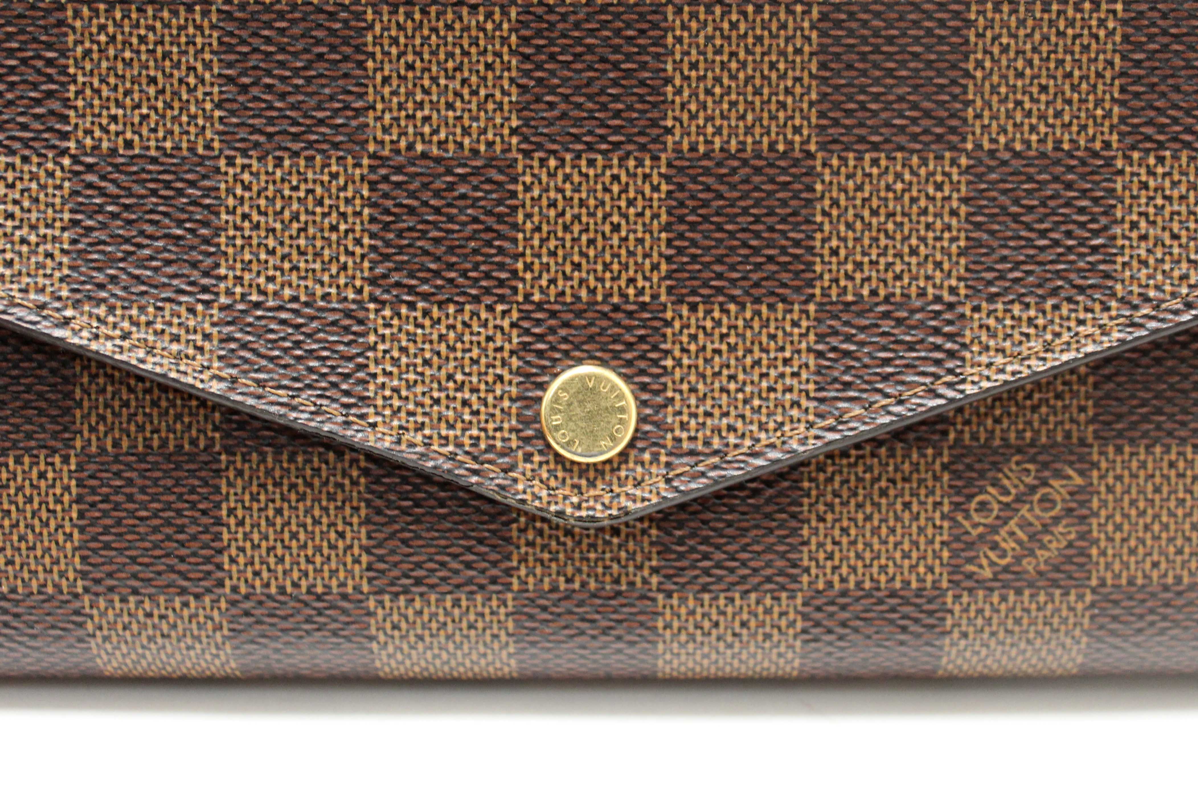 Authentic Louis Vuitton Damier Ebene Canvas Sarah Long Wallet