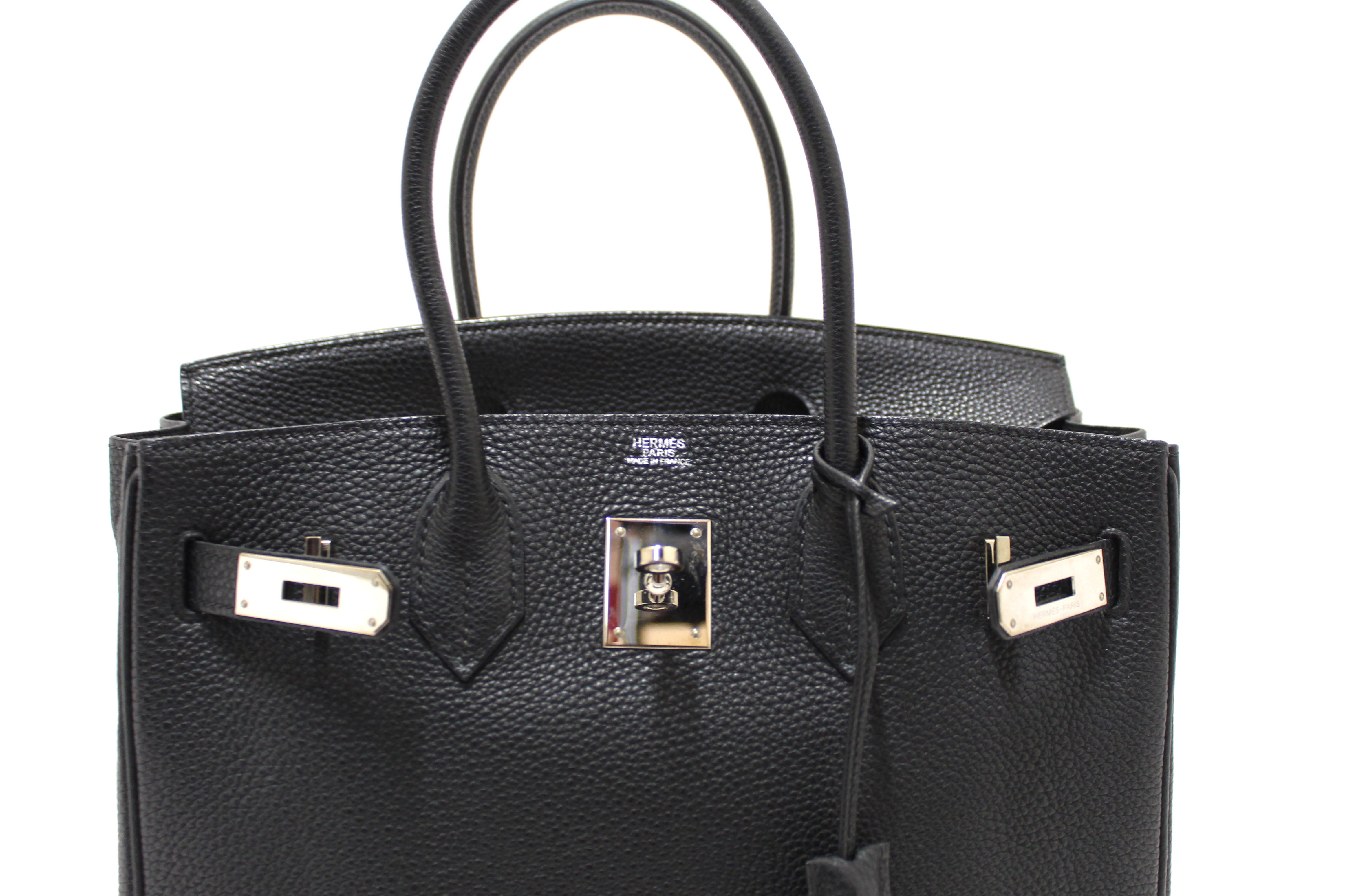 Authentic Hermes Black Togo Leather Birkin 30 Handbag