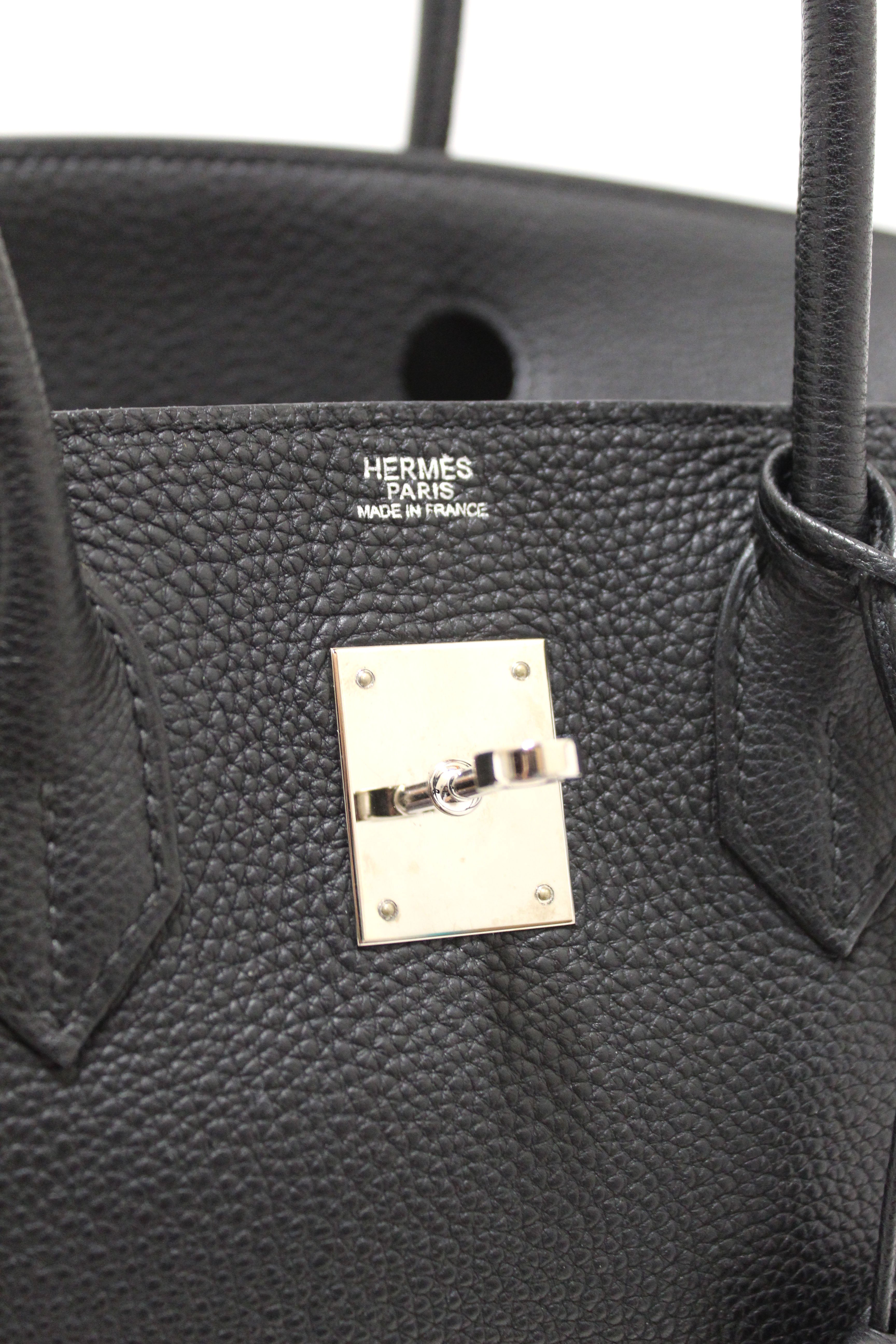 Authentic Hermes Black Togo Leather Birkin 30 Handbag