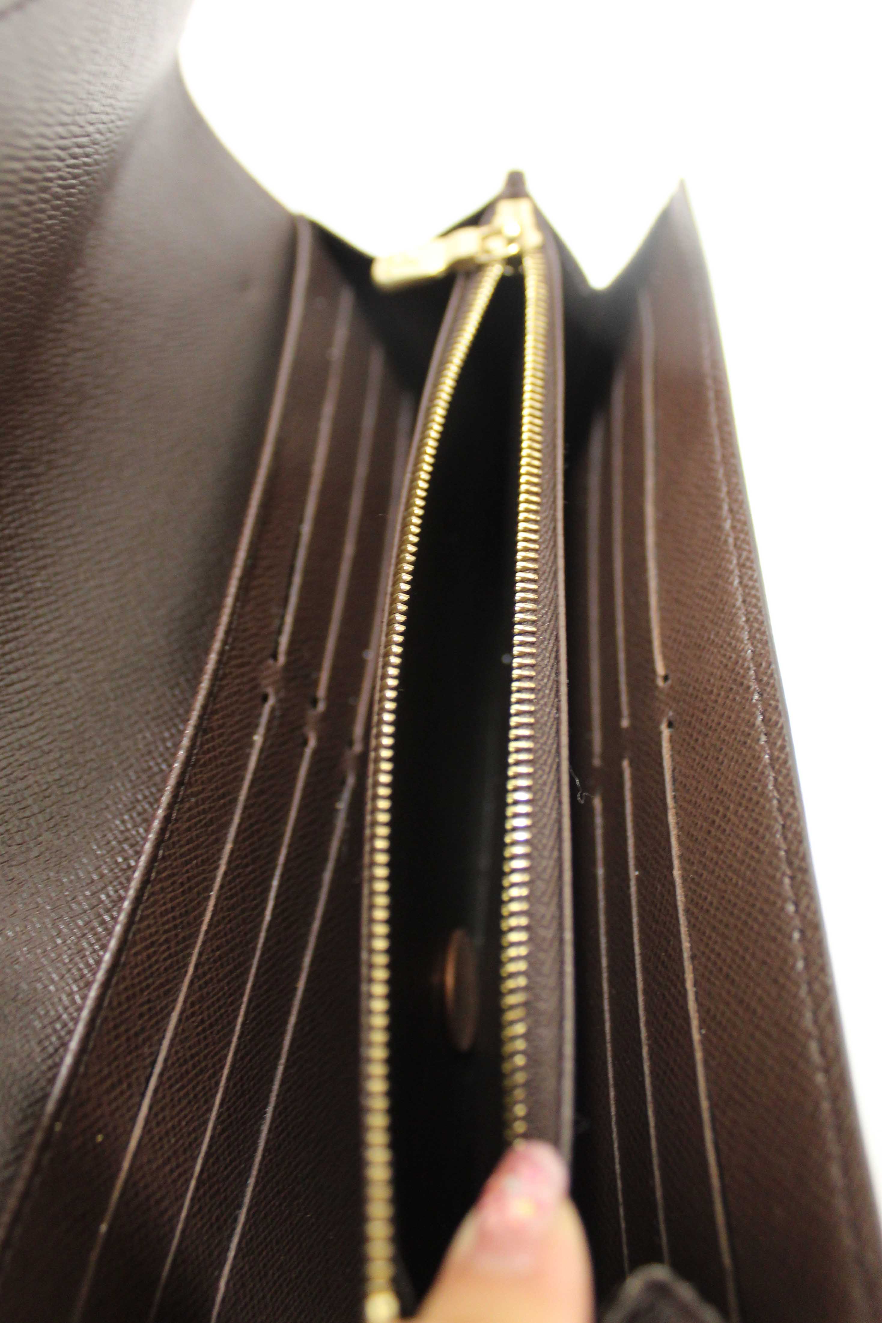 Authentic Louis Vuitton Damier Ebene Canvas Sarah Long Wallet