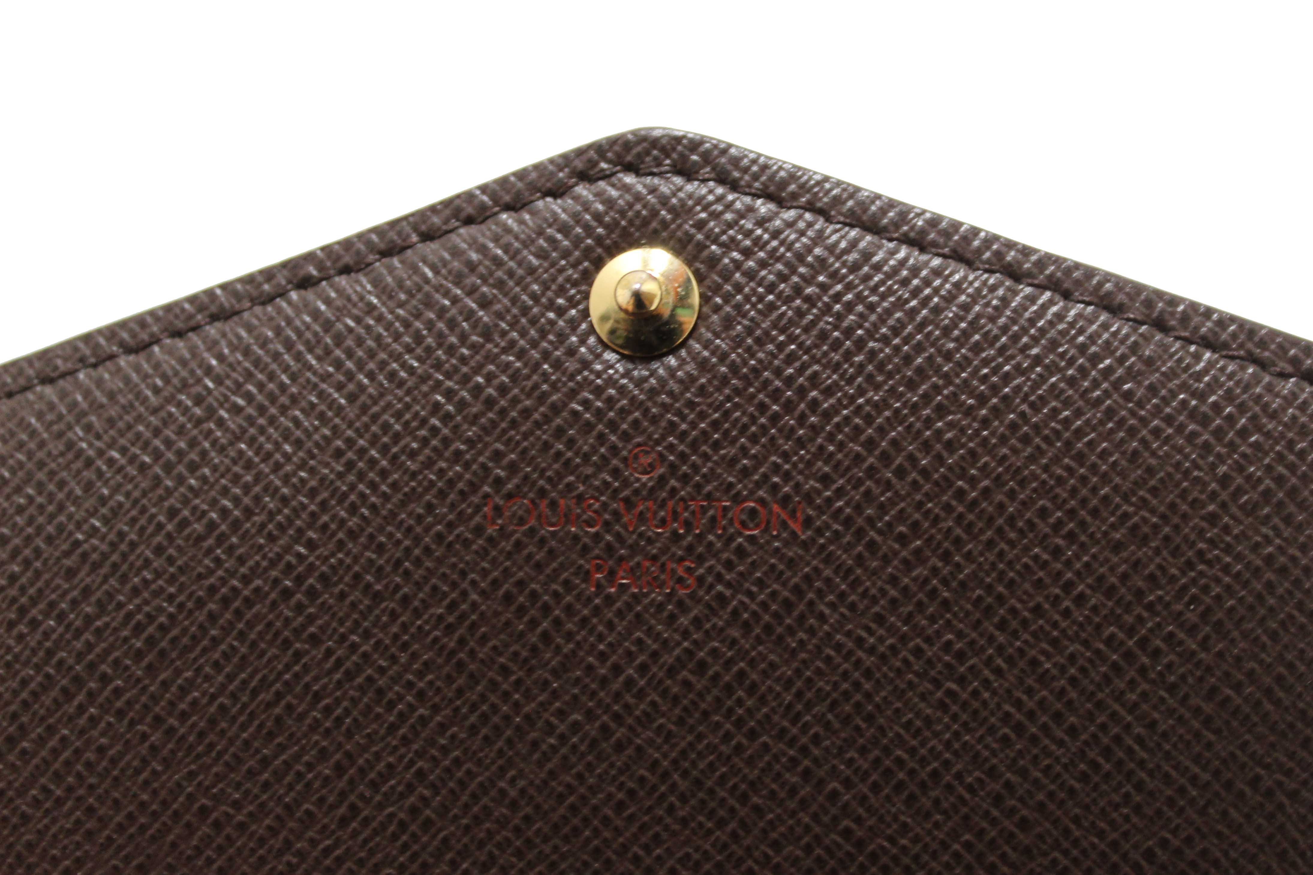 Authentic Louis Vuitton Damier Ebene Canvas Sarah Long Wallet