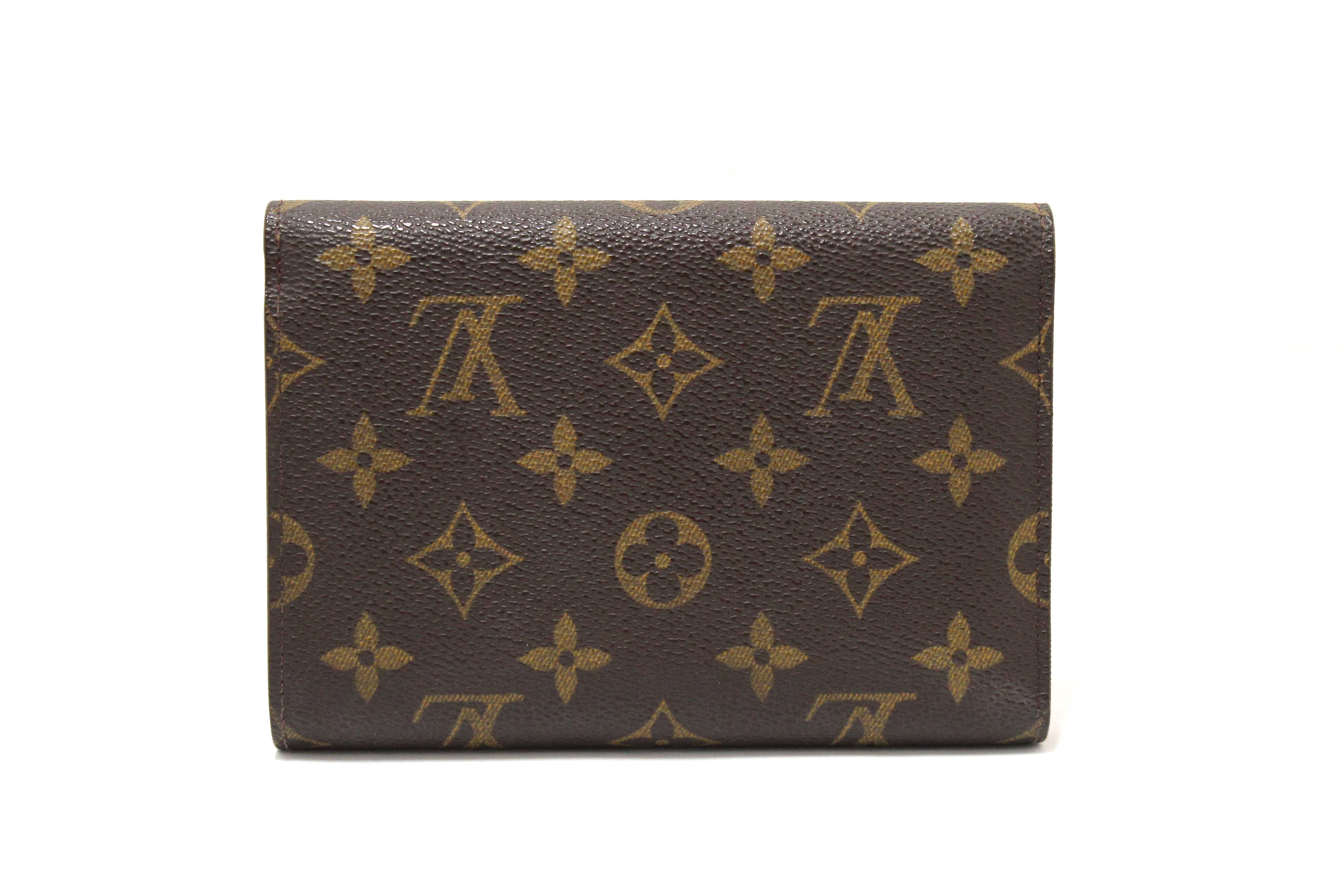 Authentic Louis Vuitton Classic Monogram Tresor Porte Etui Papiers Tri-Fold Wallet