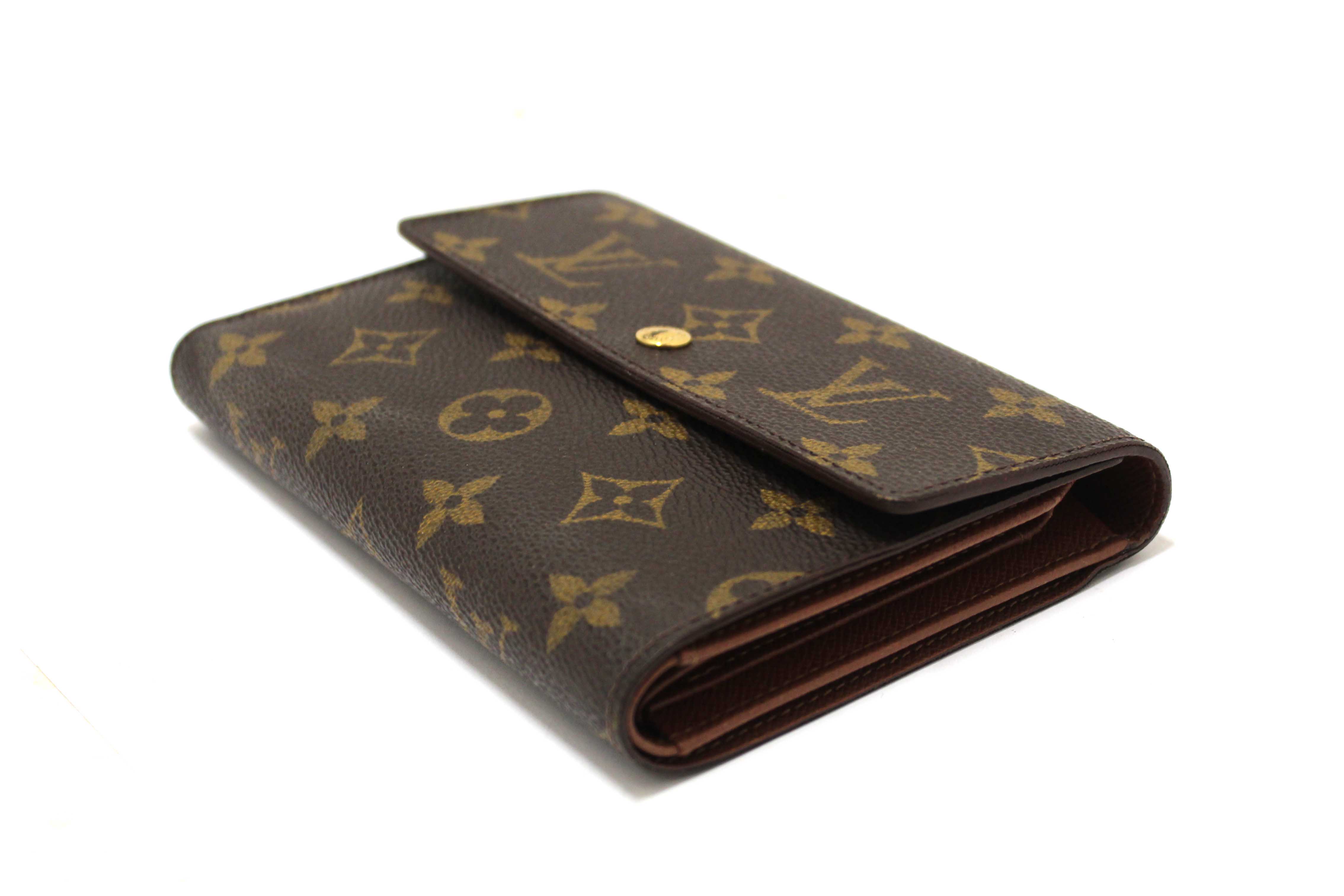Authentic Louis Vuitton Classic Monogram Tresor Porte Etui Papiers Tri-Fold Wallet