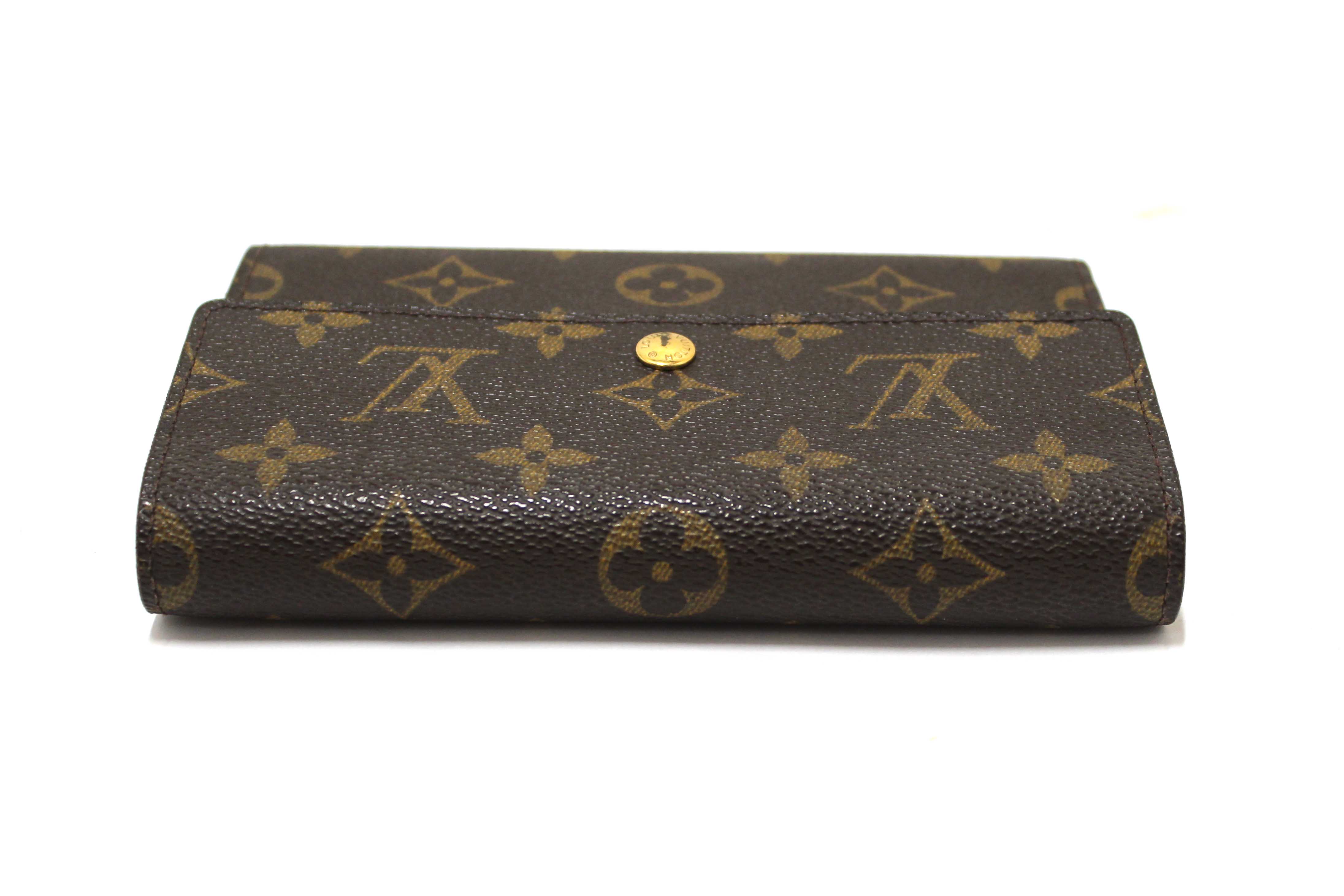 Authentic Louis Vuitton Classic Monogram Tresor Porte Etui Papiers Tri-Fold Wallet