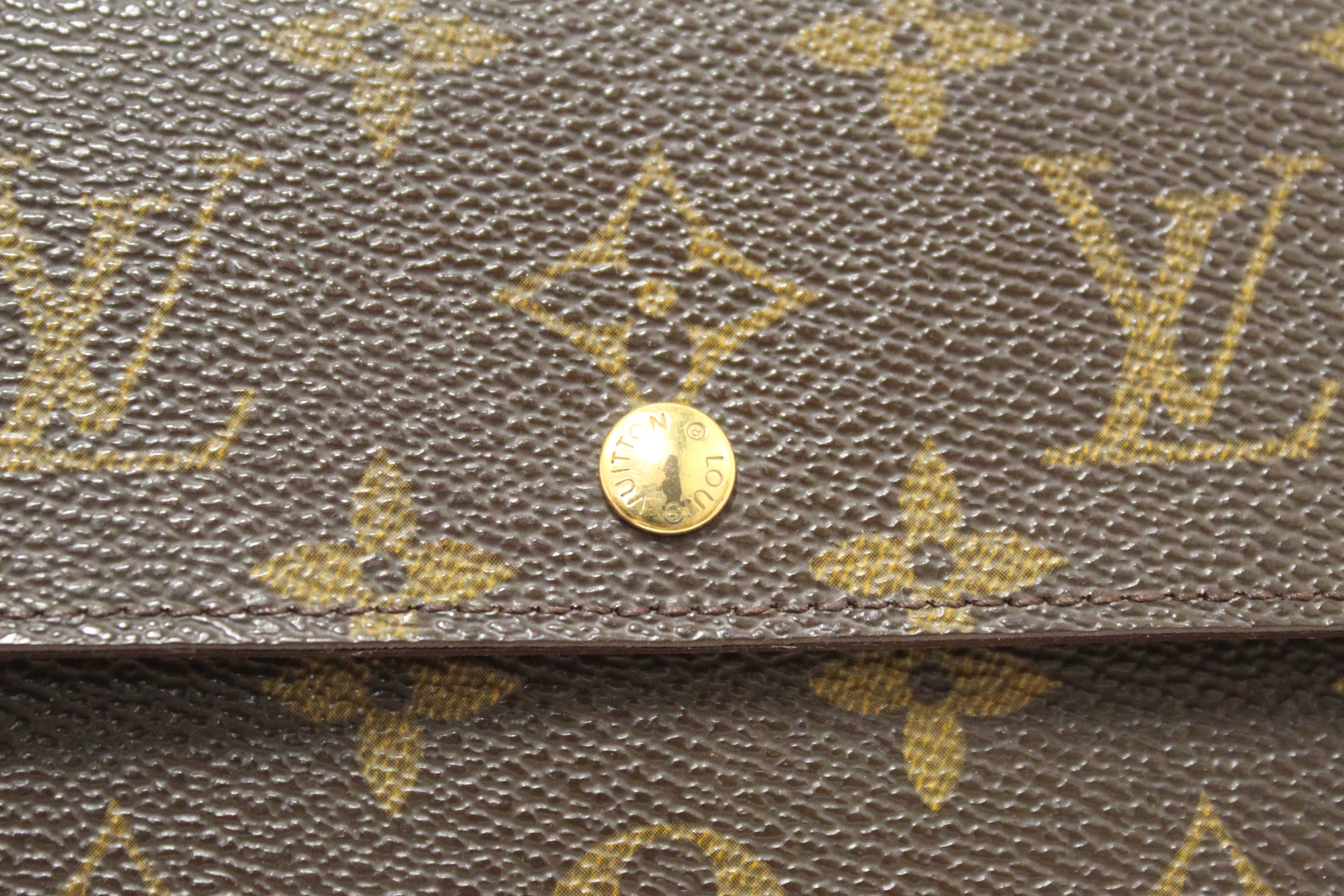 Authentic Louis Vuitton Classic Monogram Tresor Porte Etui Papiers Tri-Fold Wallet