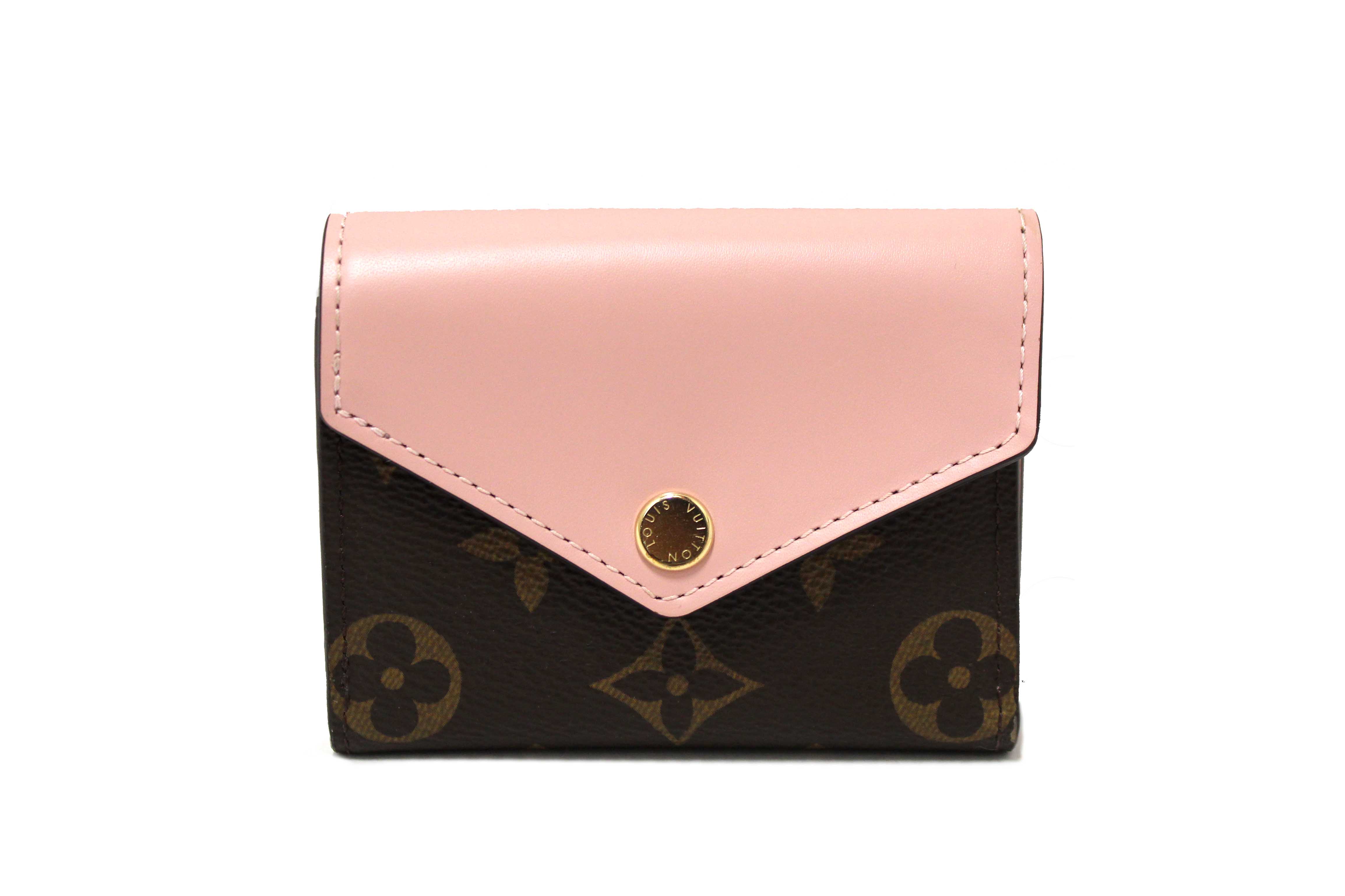 Authentic Louis Vuitton Pink Monogram Canvas Zoé Compact Card Wallet