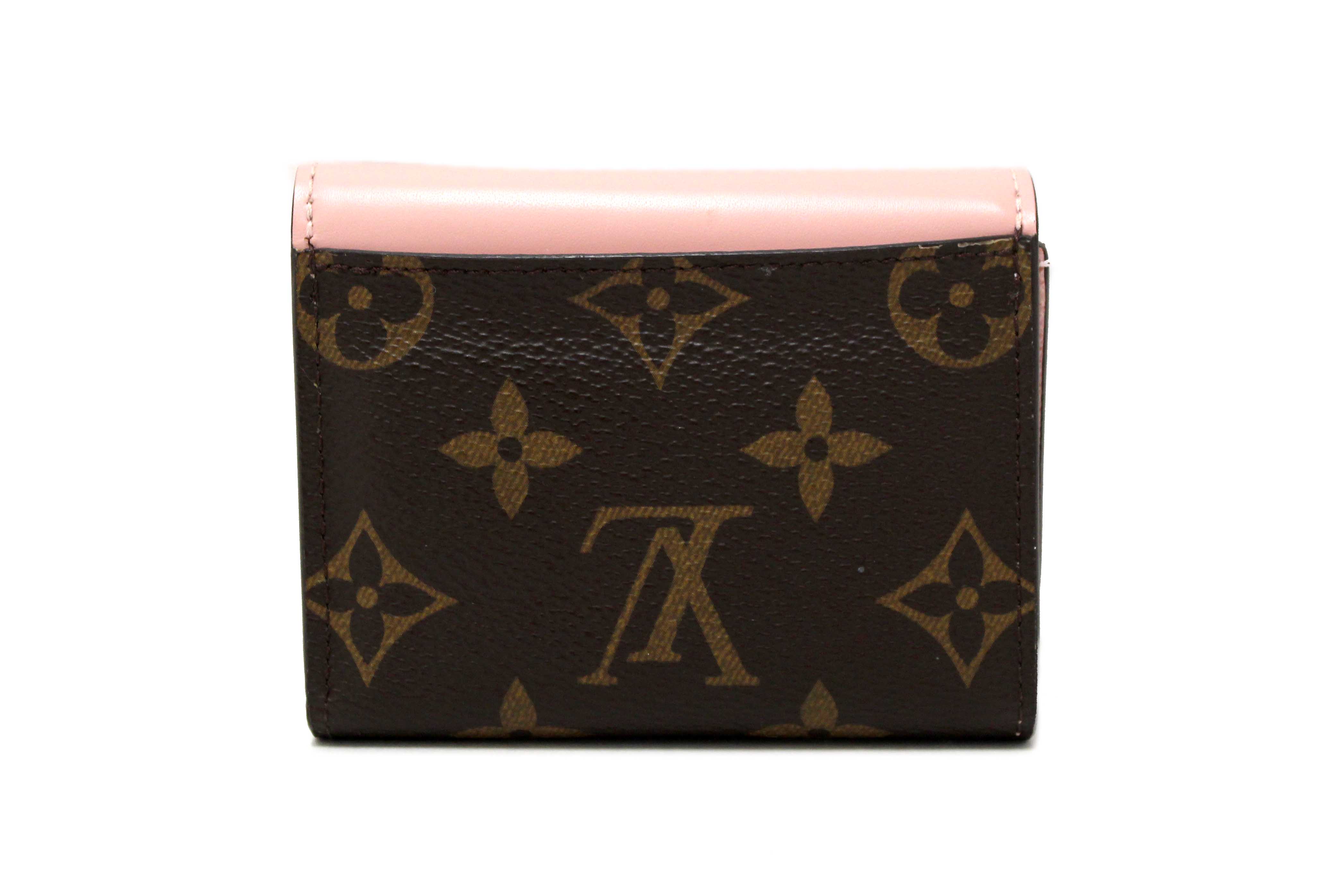 Authentic Louis Vuitton Pink Monogram Canvas Zoé Compact Card Wallet