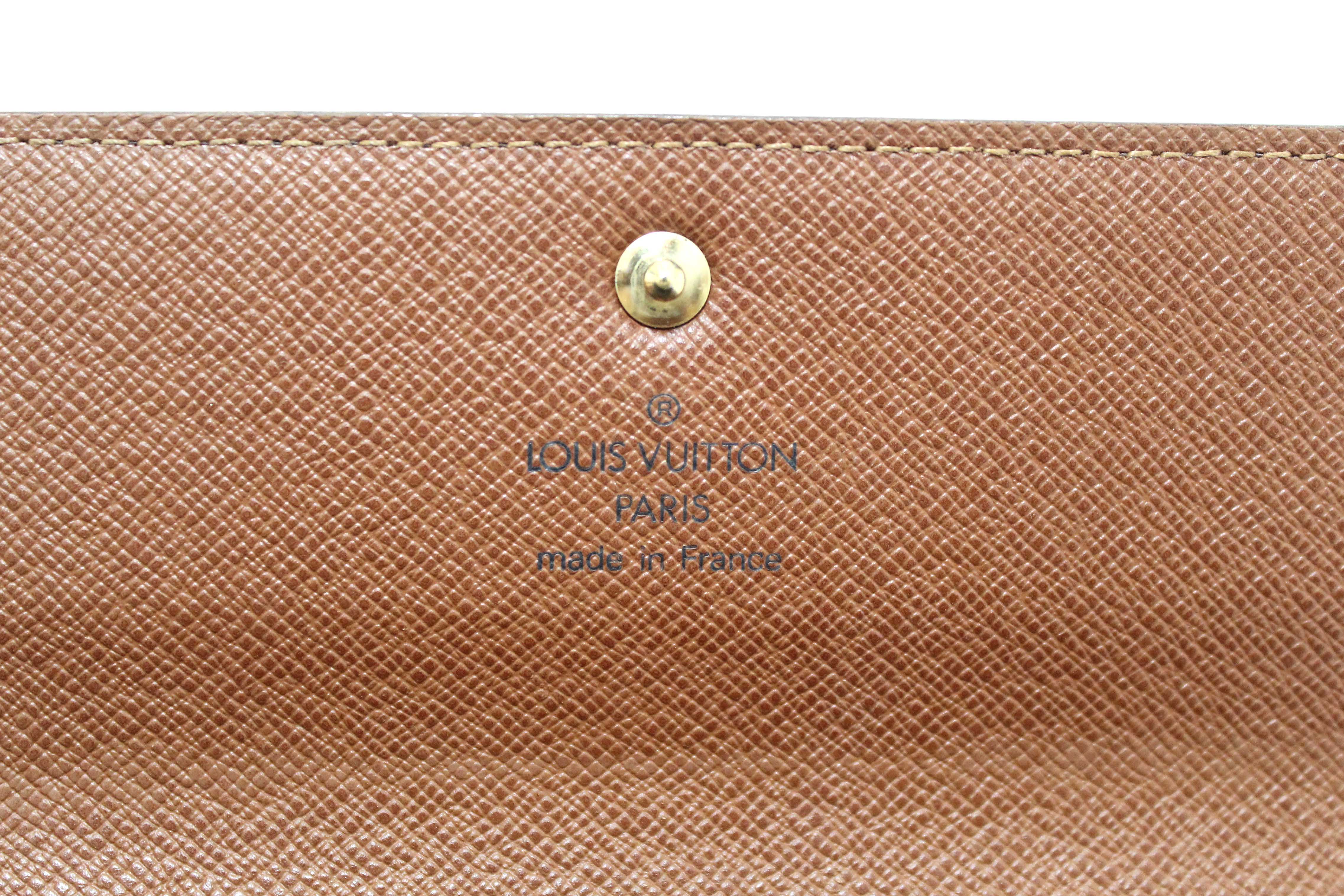 Authentic Louis Vuitton Classic Monogram Tresor Porte Etui Papiers Tri-Fold Wallet