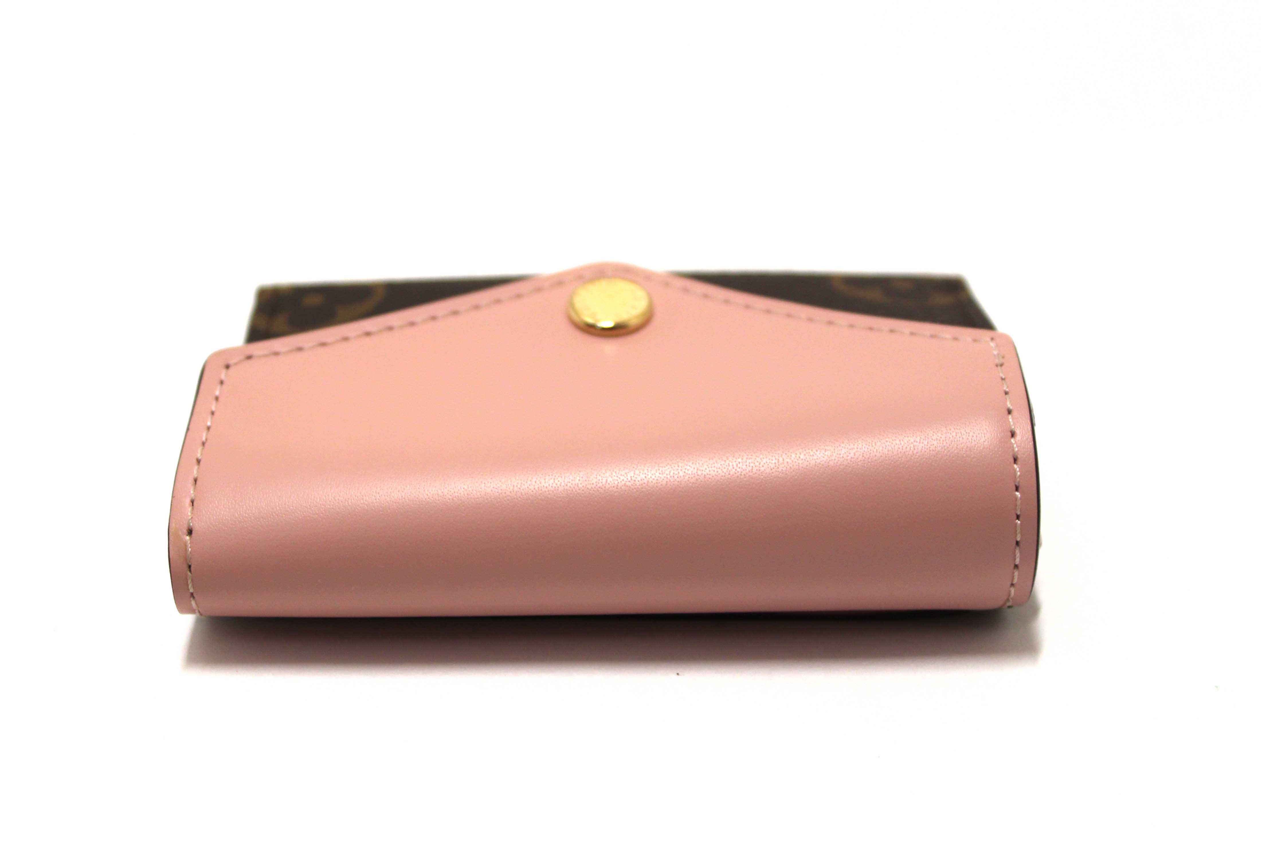Authentic Louis Vuitton Pink Monogram Canvas Zoé Compact Card Wallet