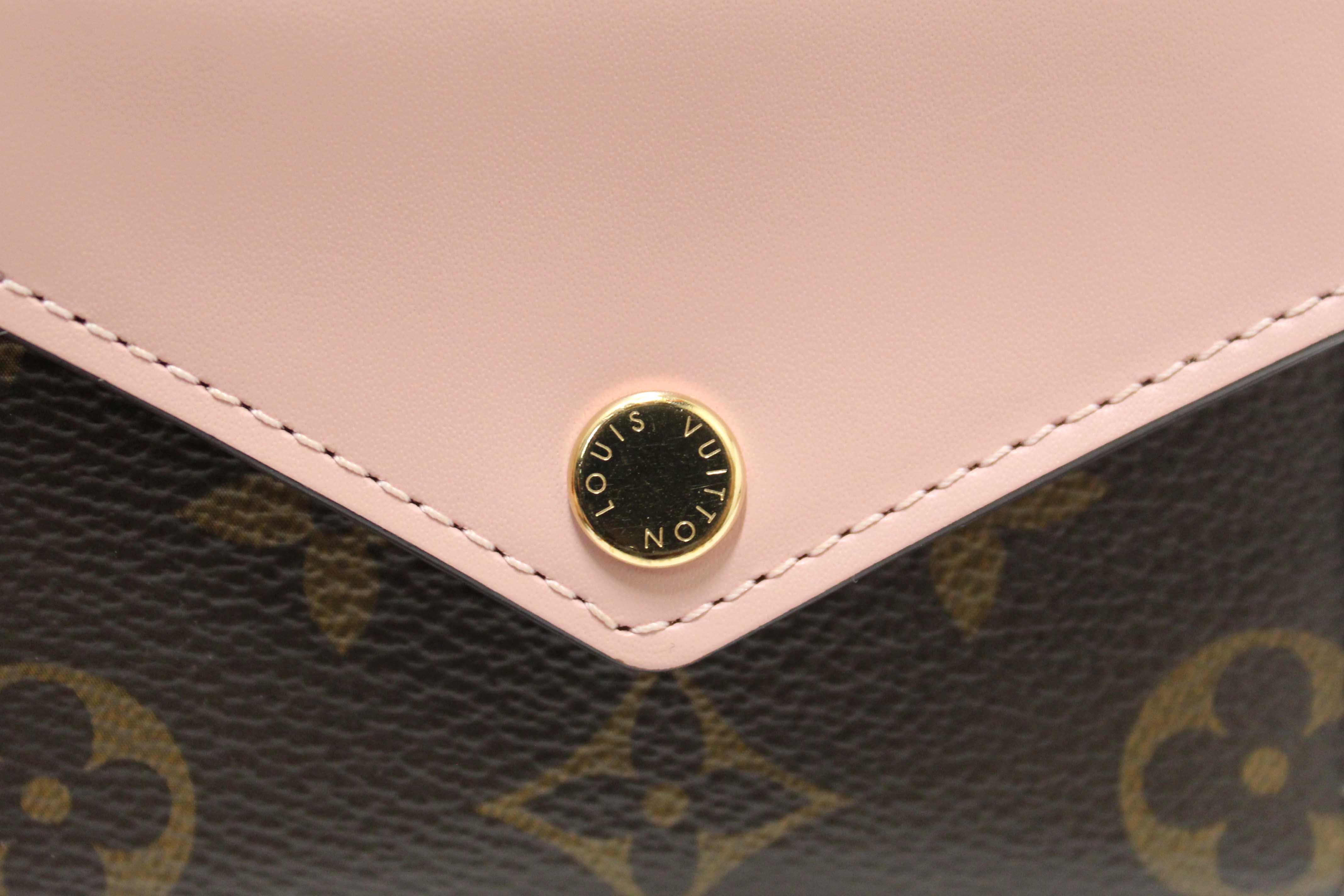 Authentic Louis Vuitton Pink Monogram Canvas Zoé Compact Card Wallet