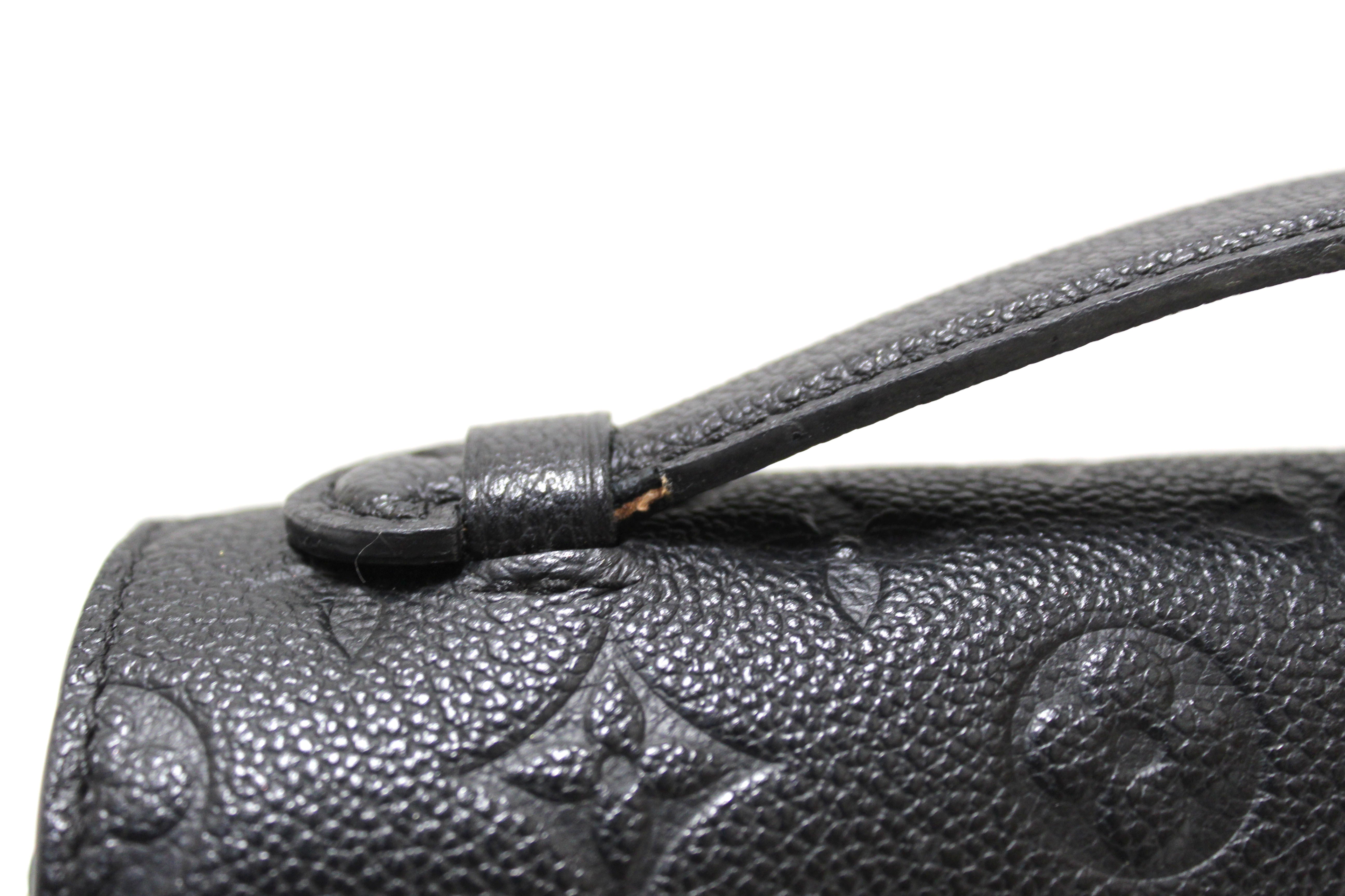 Authentic Louis Vuitton Black Monogram Empreinte Leather Metis Pochette Messenger Bag