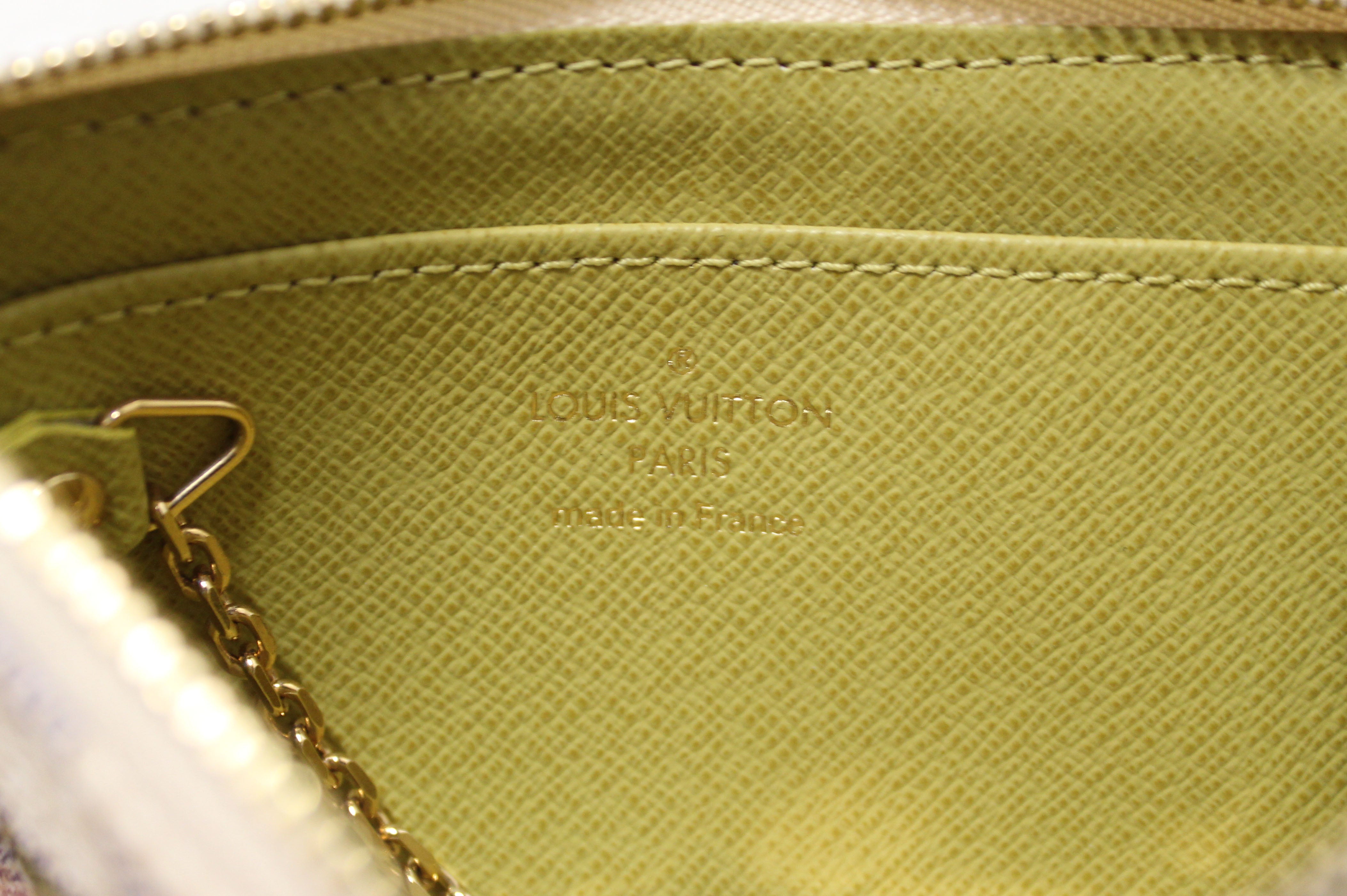 Louis Vuitton Pouch Pochette Felicie Damier Ebene Leather Zippered