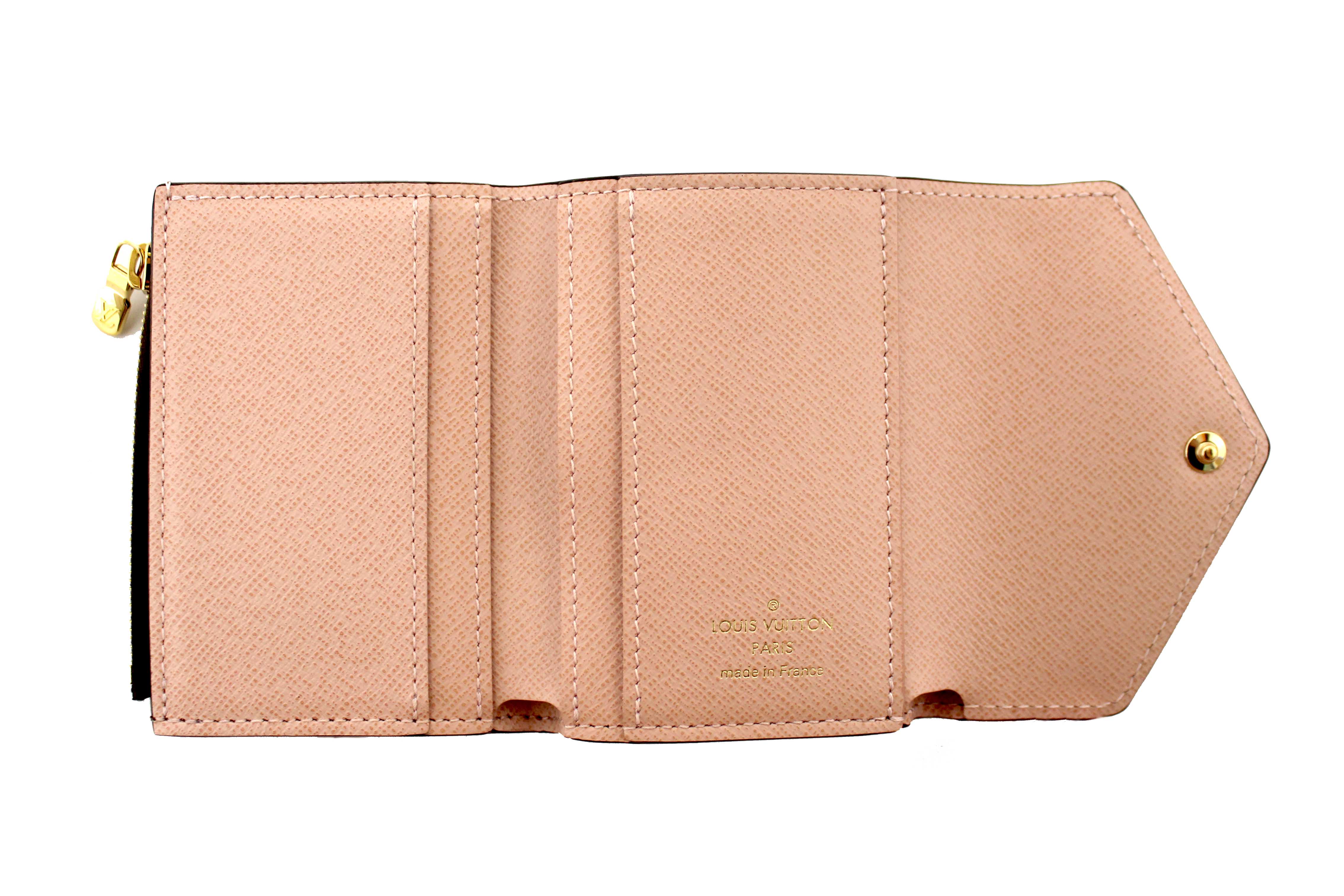 Authentic Louis Vuitton Pink Monogram Canvas Zoé Compact Card Wallet