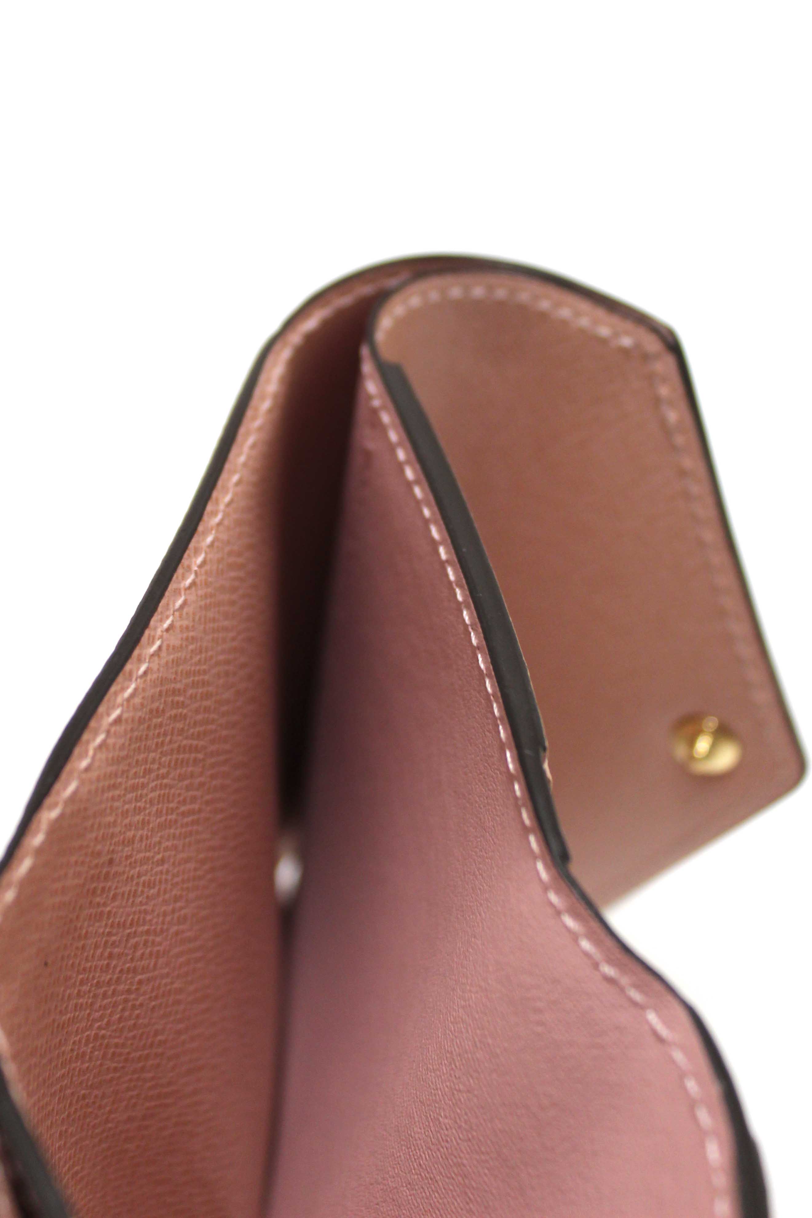 Authentic Louis Vuitton Pink Monogram Canvas Zoé Compact Card Wallet