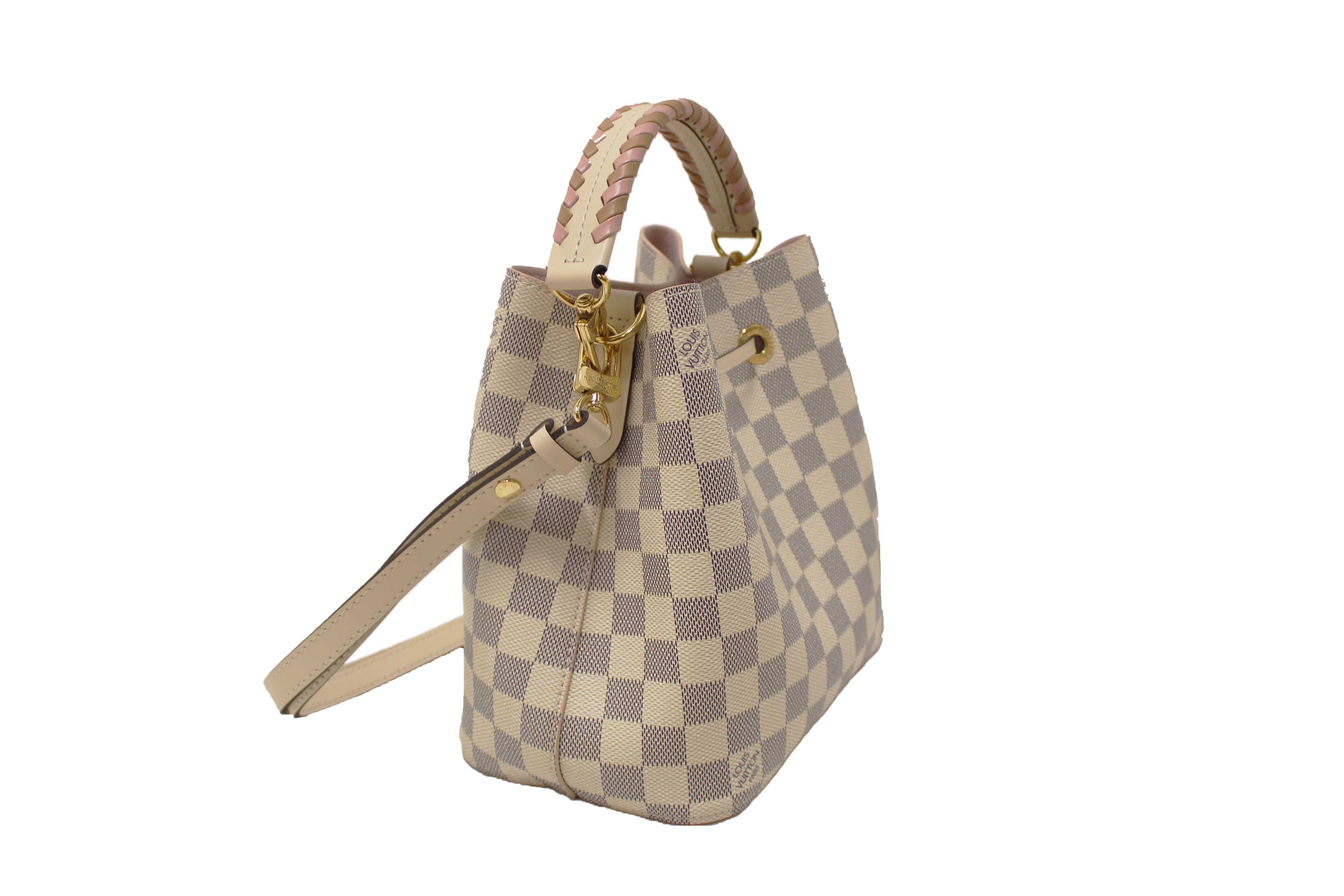 Authentic Louis Vuitton Damier Azur Canvas with Braided Handle NeoNoe BB Bag