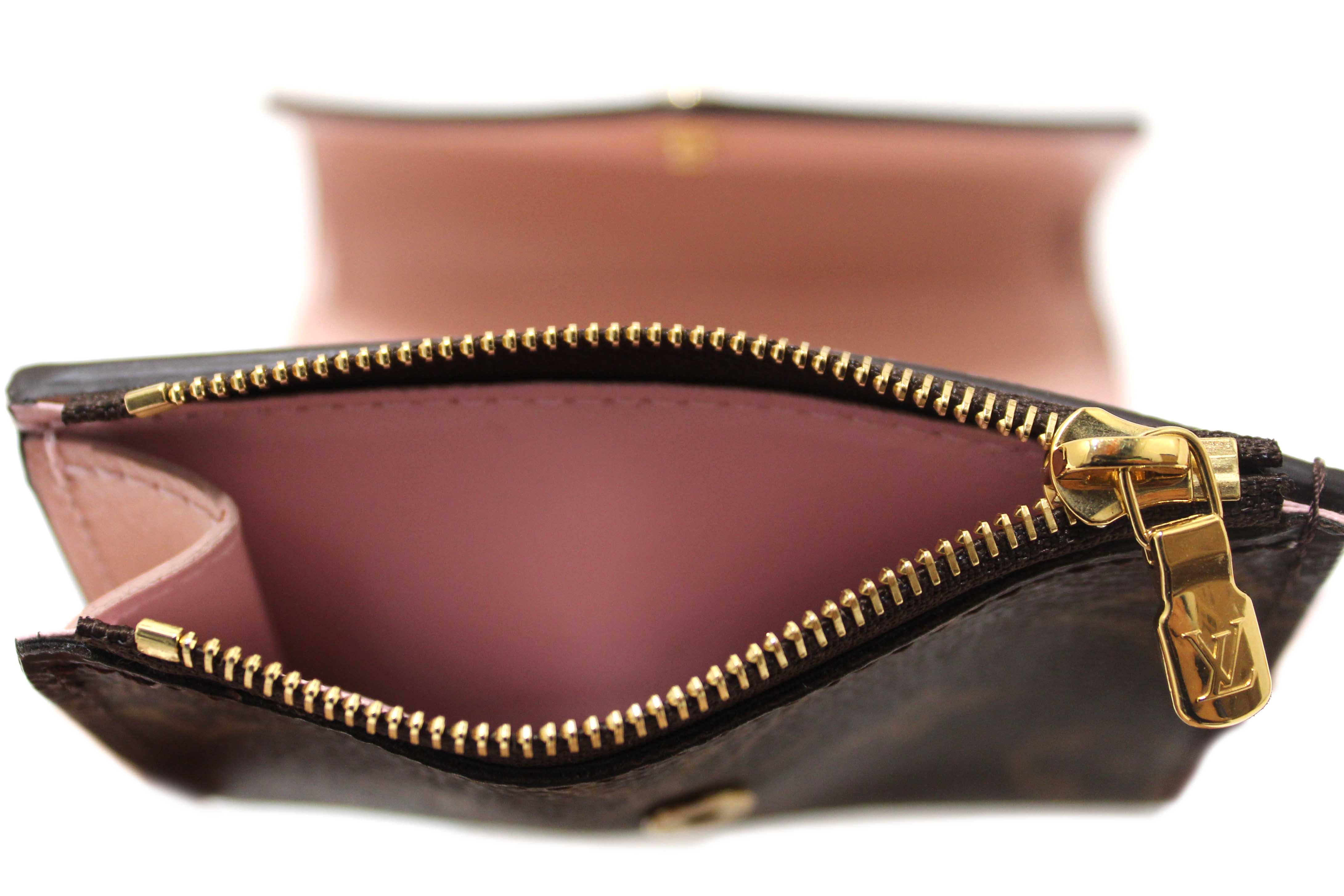 Authentic Louis Vuitton Pink Monogram Canvas Zoé Compact Card Wallet