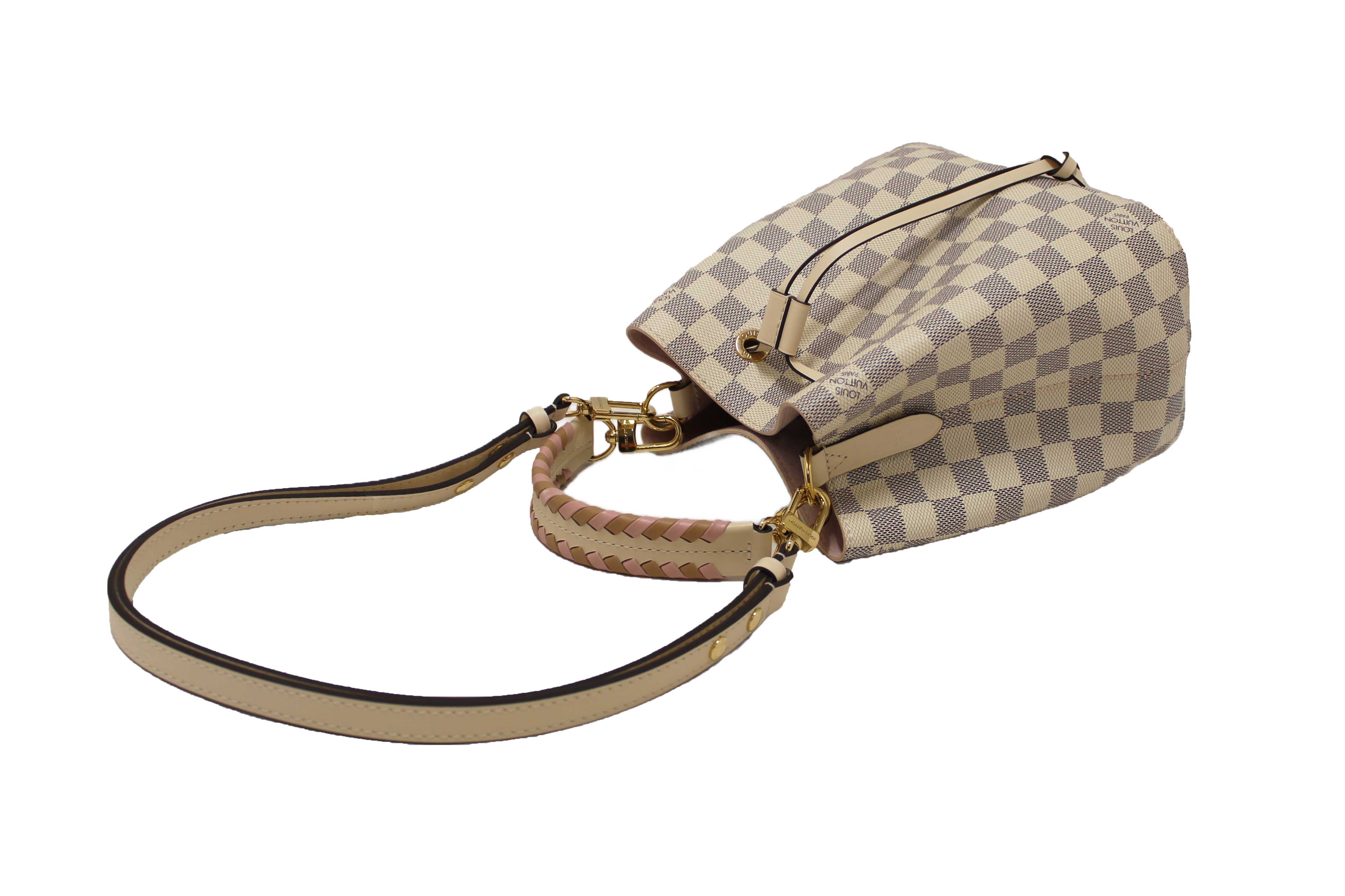 Authentic Louis Vuitton Damier Azur Canvas with Braided Handle NeoNoe BB Bag