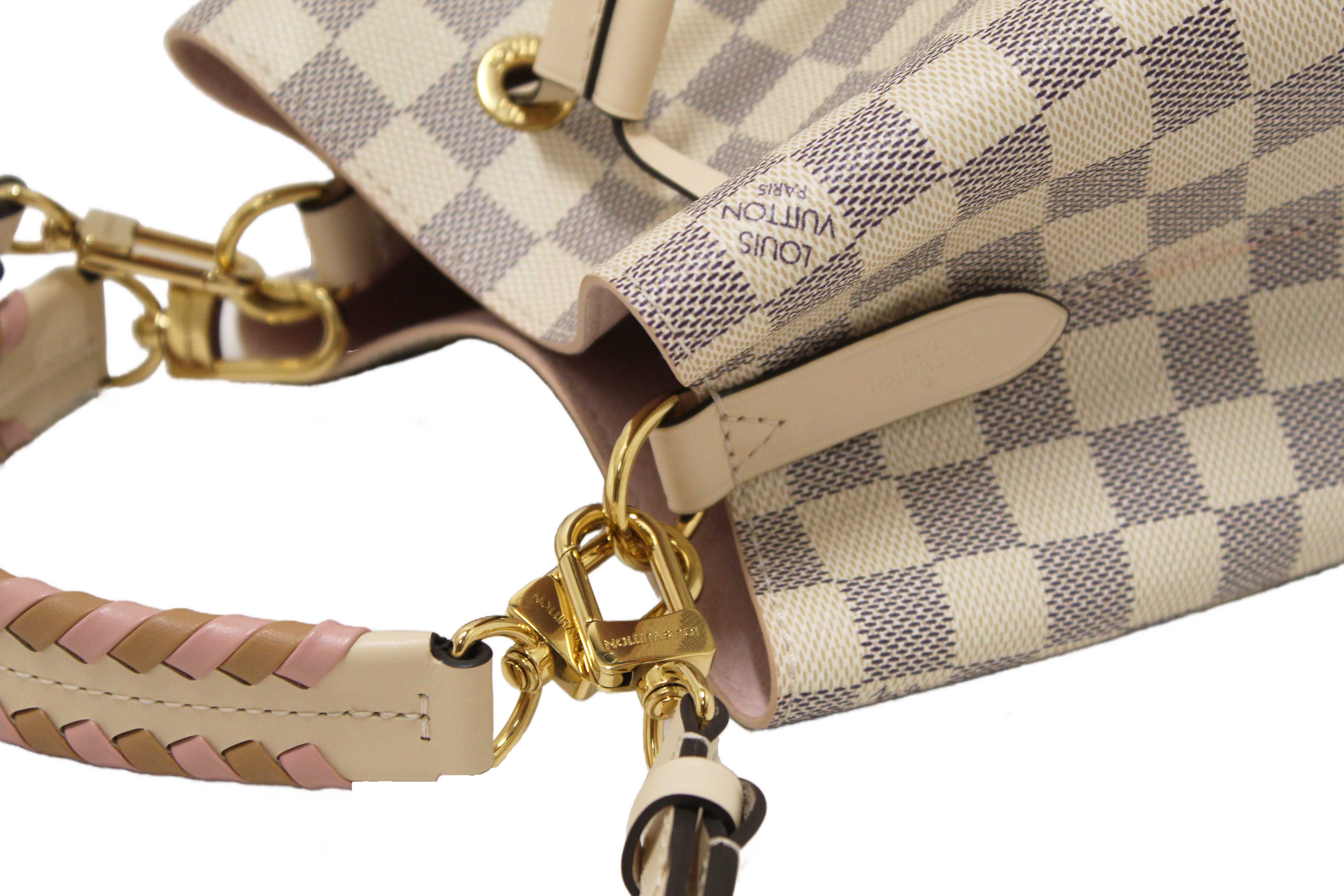 Authentic Louis Vuitton Damier Azur Canvas with Braided Handle NeoNoe BB Bag