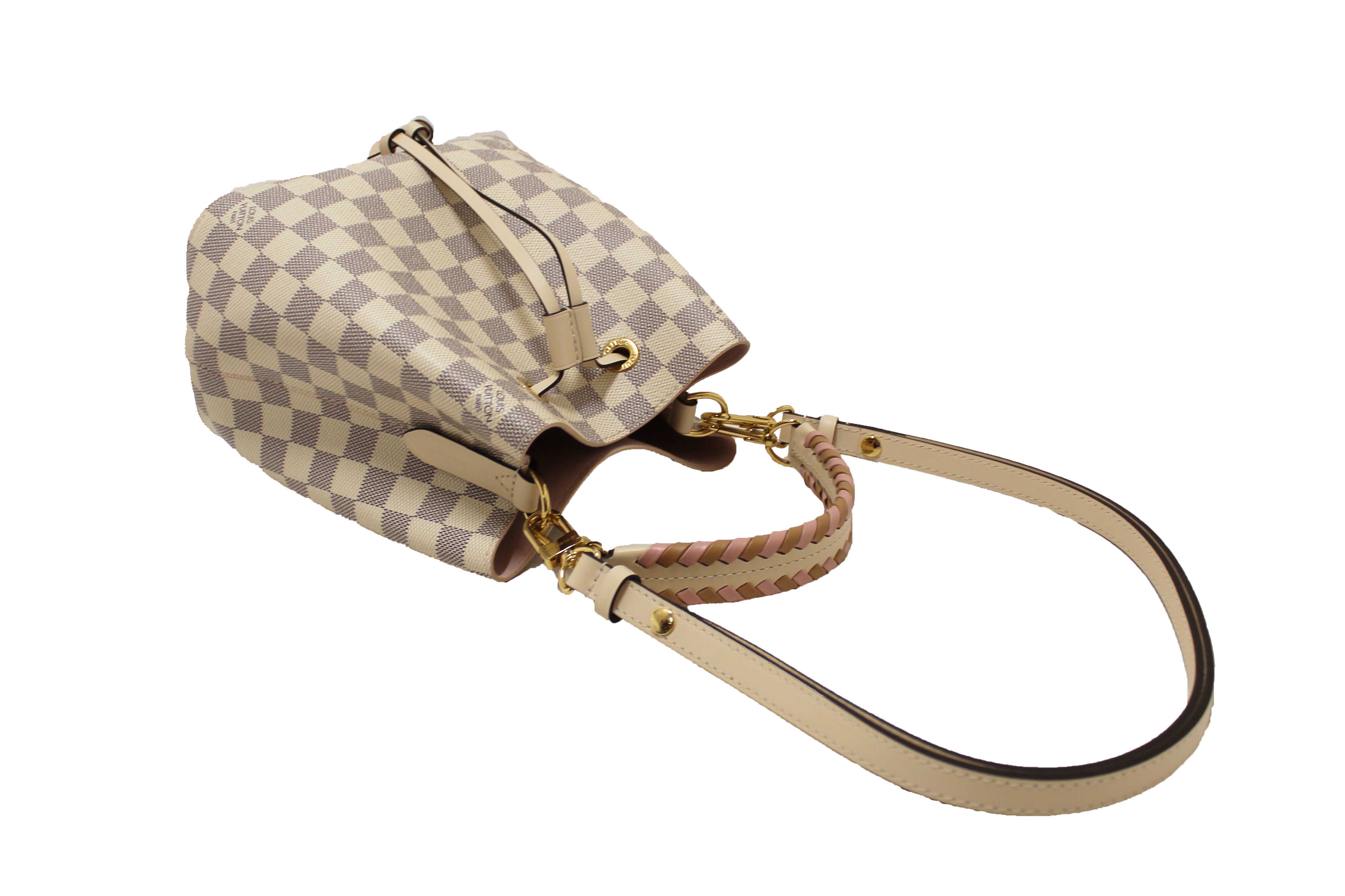 Authentic Louis Vuitton Damier Azur Canvas with Braided Handle NeoNoe BB Bag