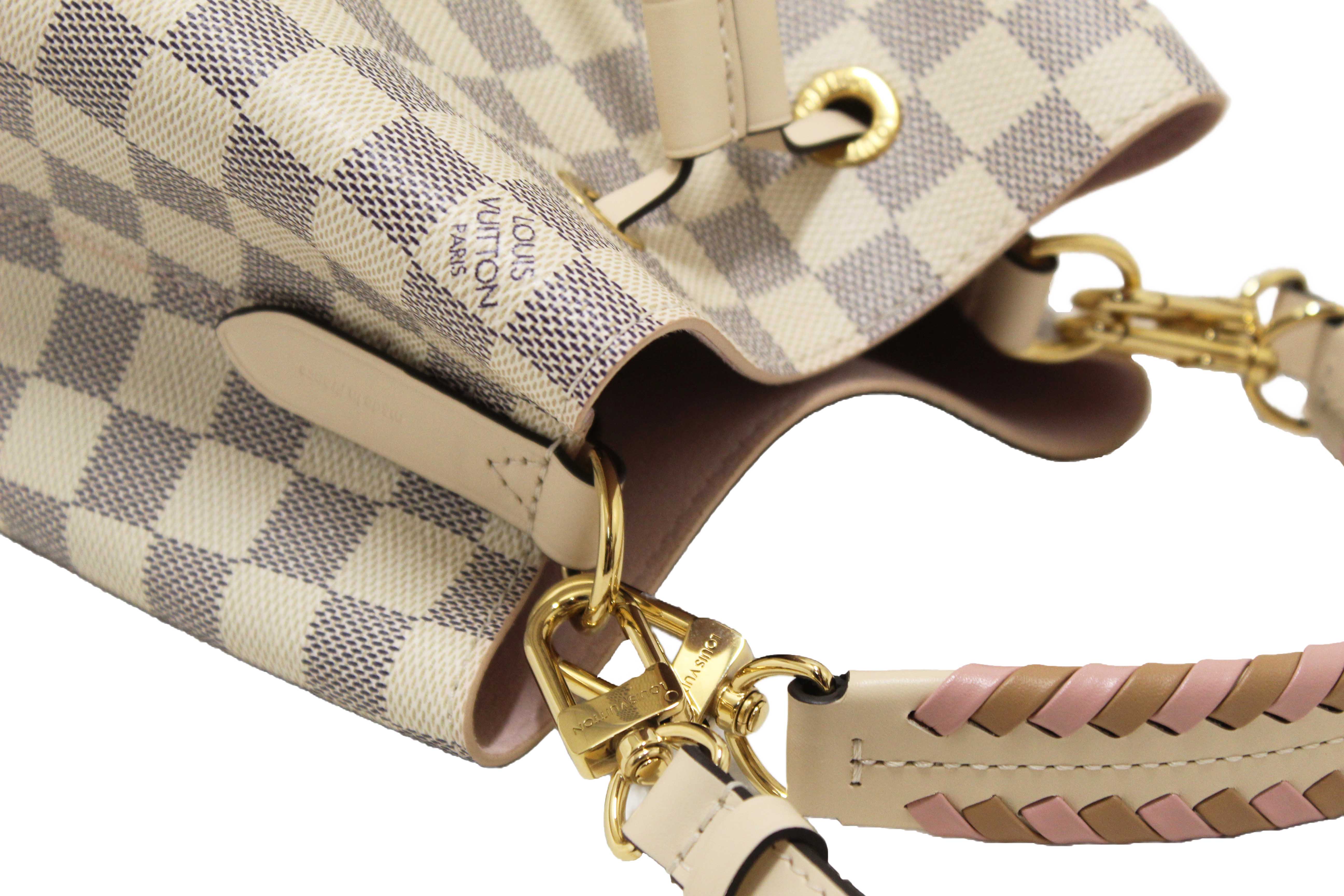 Authentic Louis Vuitton Damier Azur Canvas with Braided Handle NeoNoe BB Bag