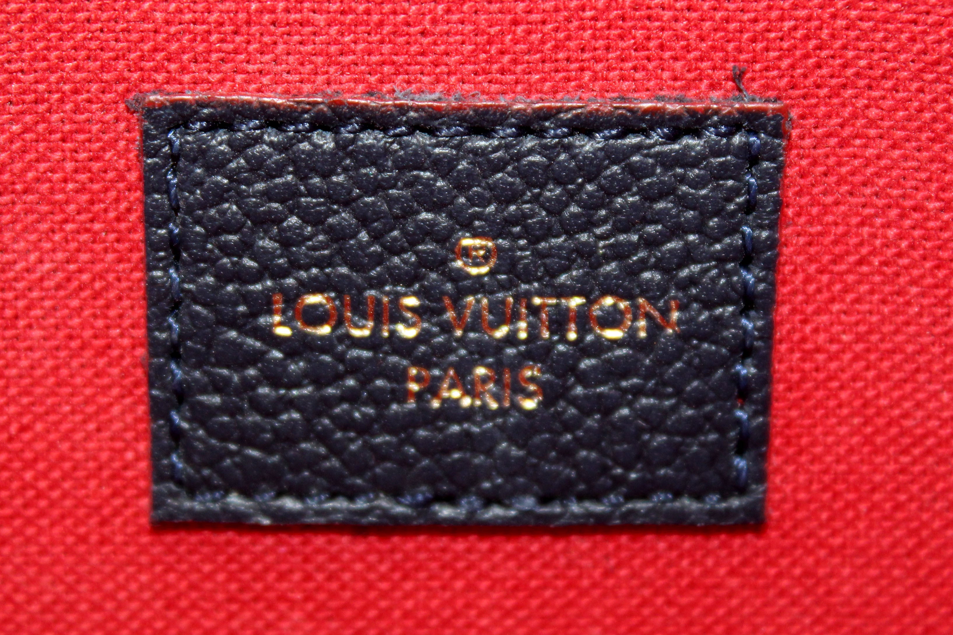 Authentic Louis Vuitton Navy Blue Monogram Empreinte Felicie Pochette Bag