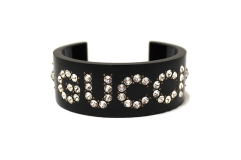 Authentic Gucci Black Crystal Resin Bangle Bracelet 6277956