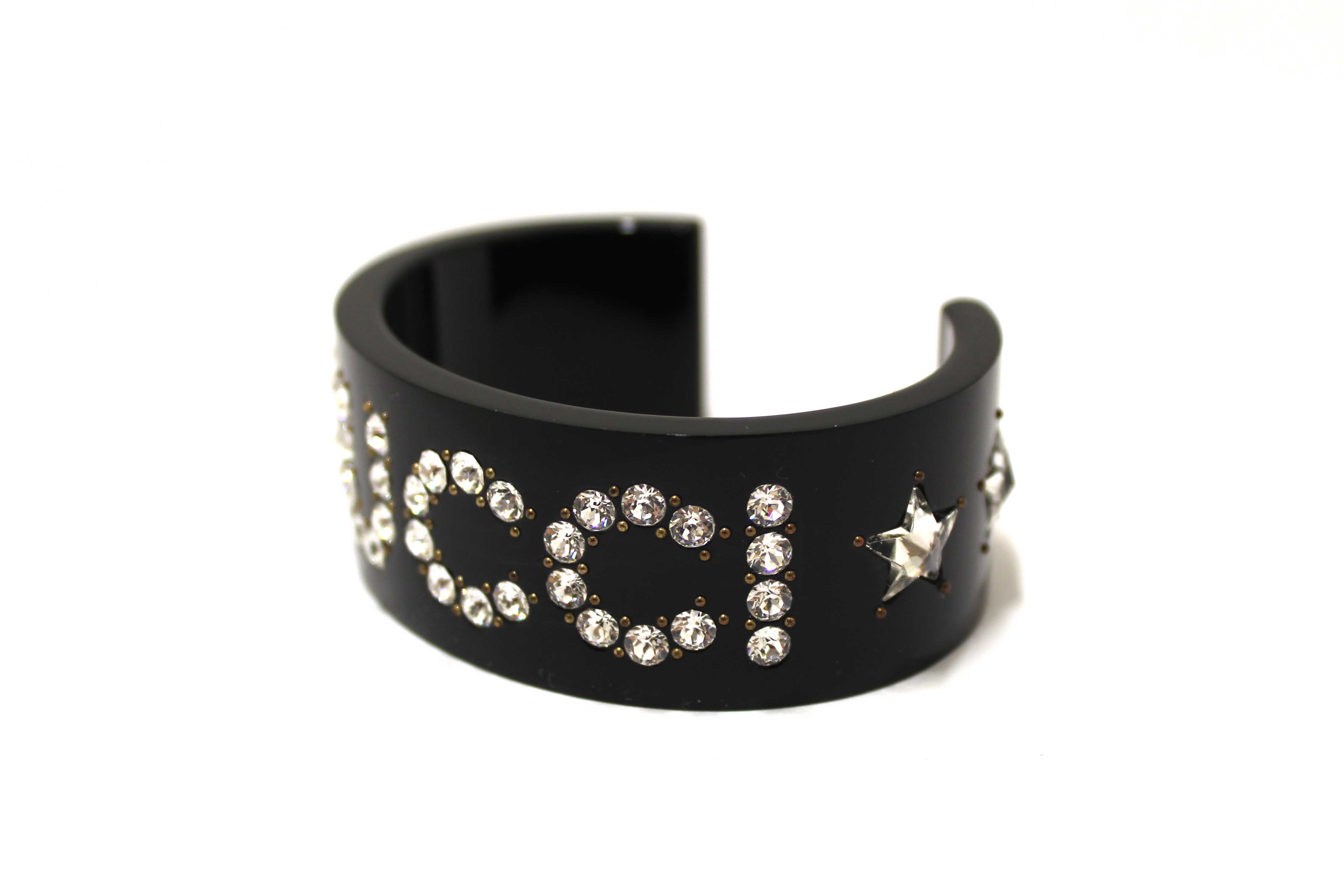 Authentic Gucci Black Crystal Resin Bangle Bracelet 6277956