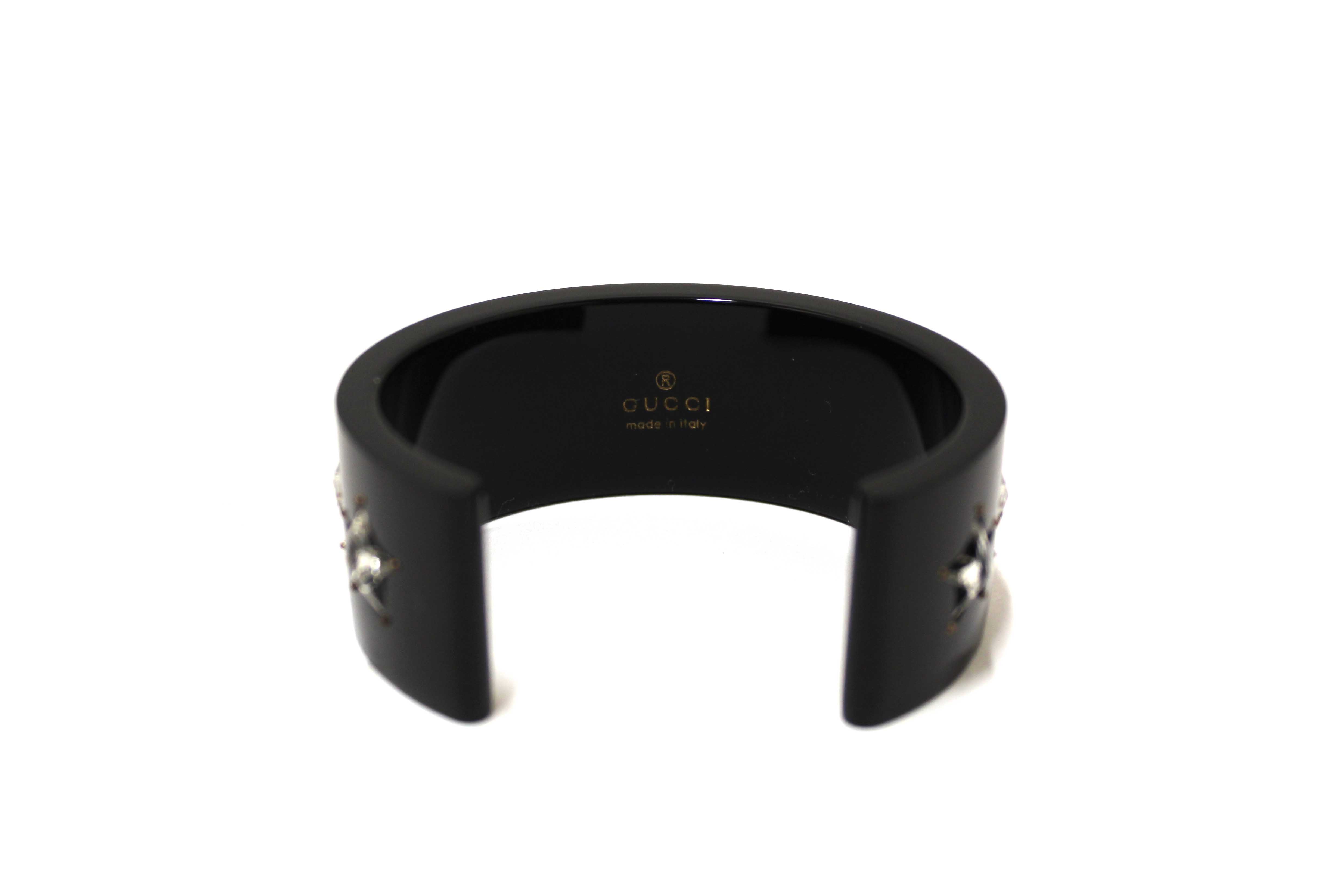 Authentic Gucci Black Crystal Resin Bangle Bracelet 6277956