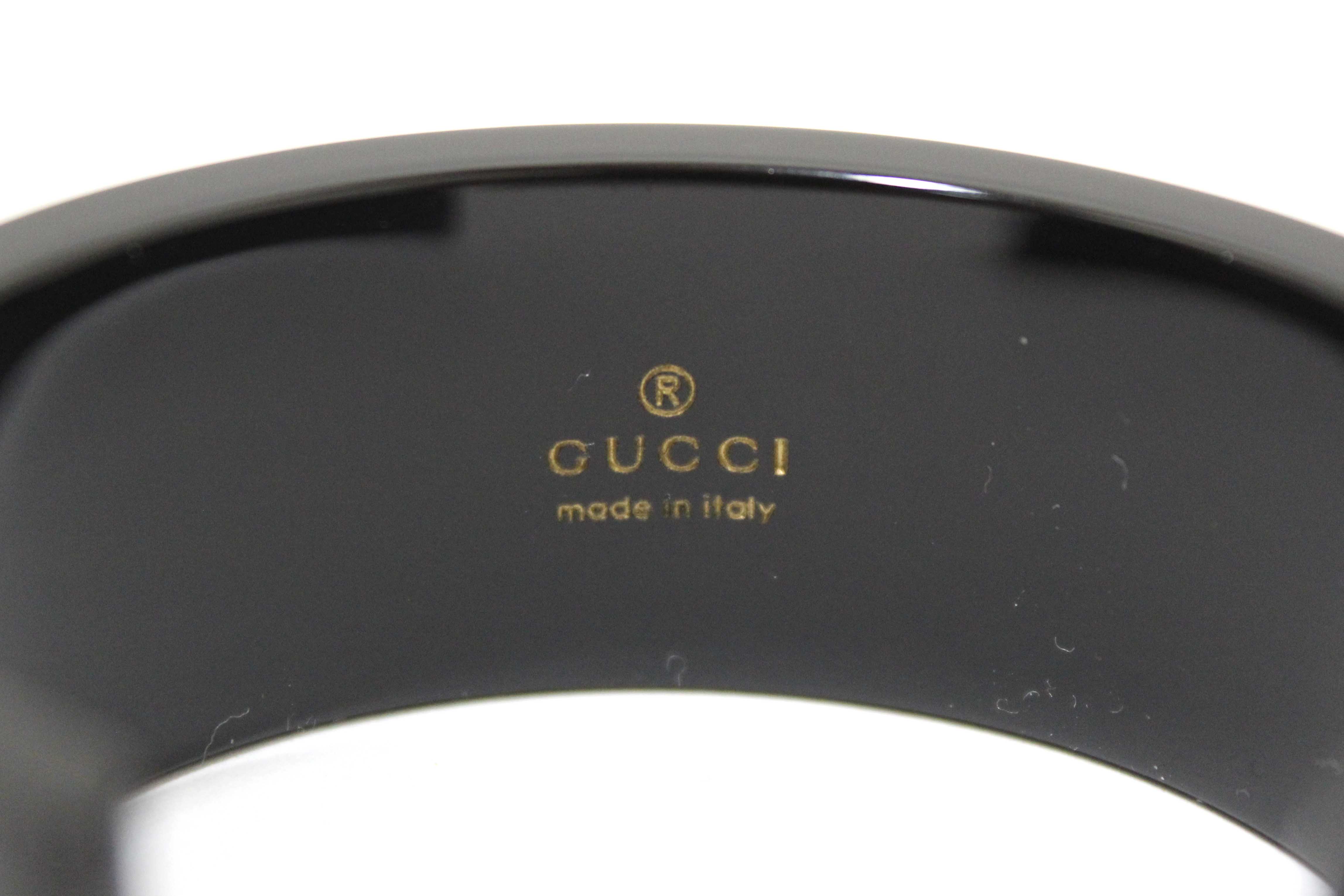 Authentic Gucci Black Crystal Resin Bangle Bracelet 6277956