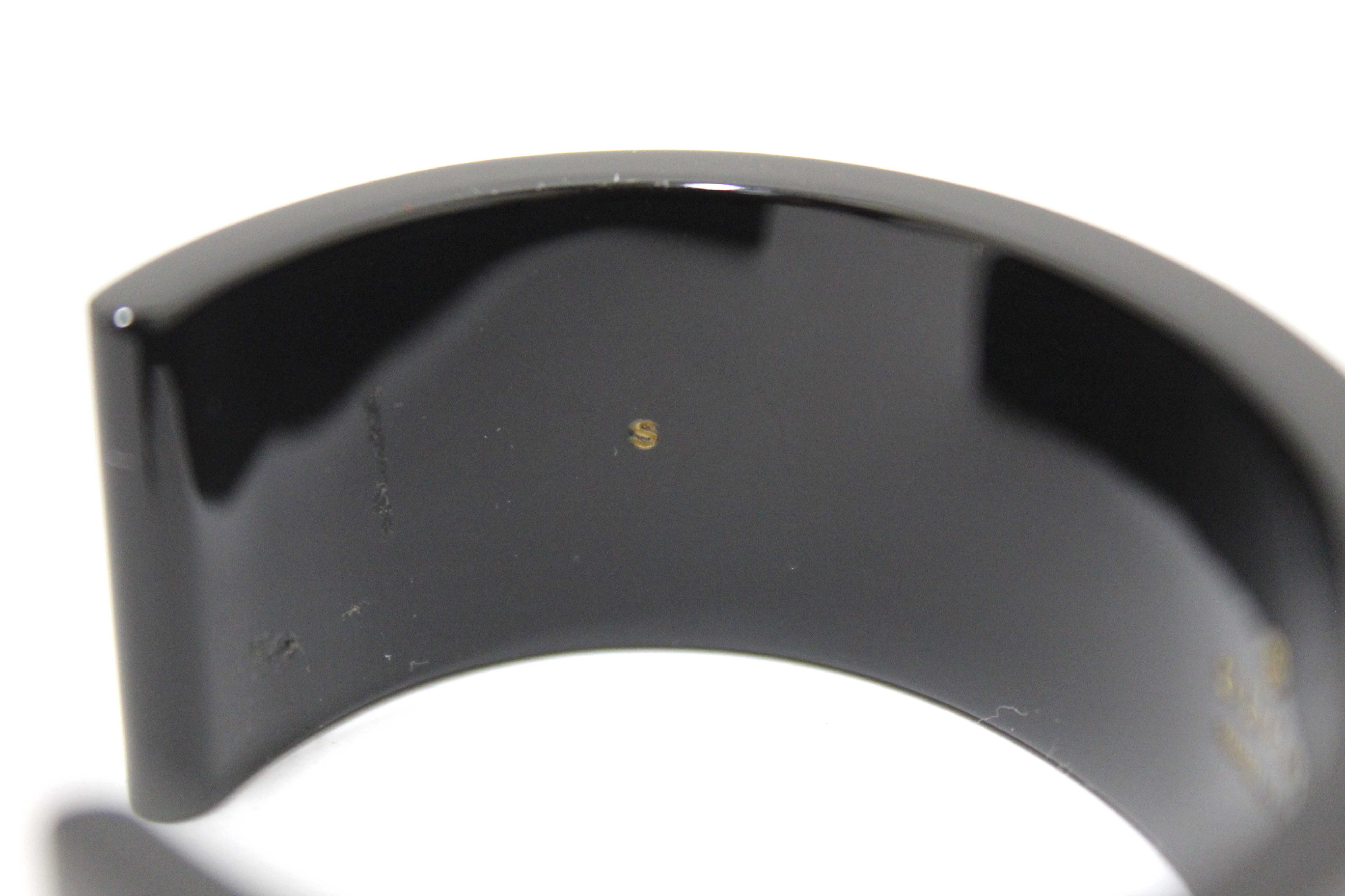 Authentic Gucci Black Crystal Resin Bangle Bracelet 6277956