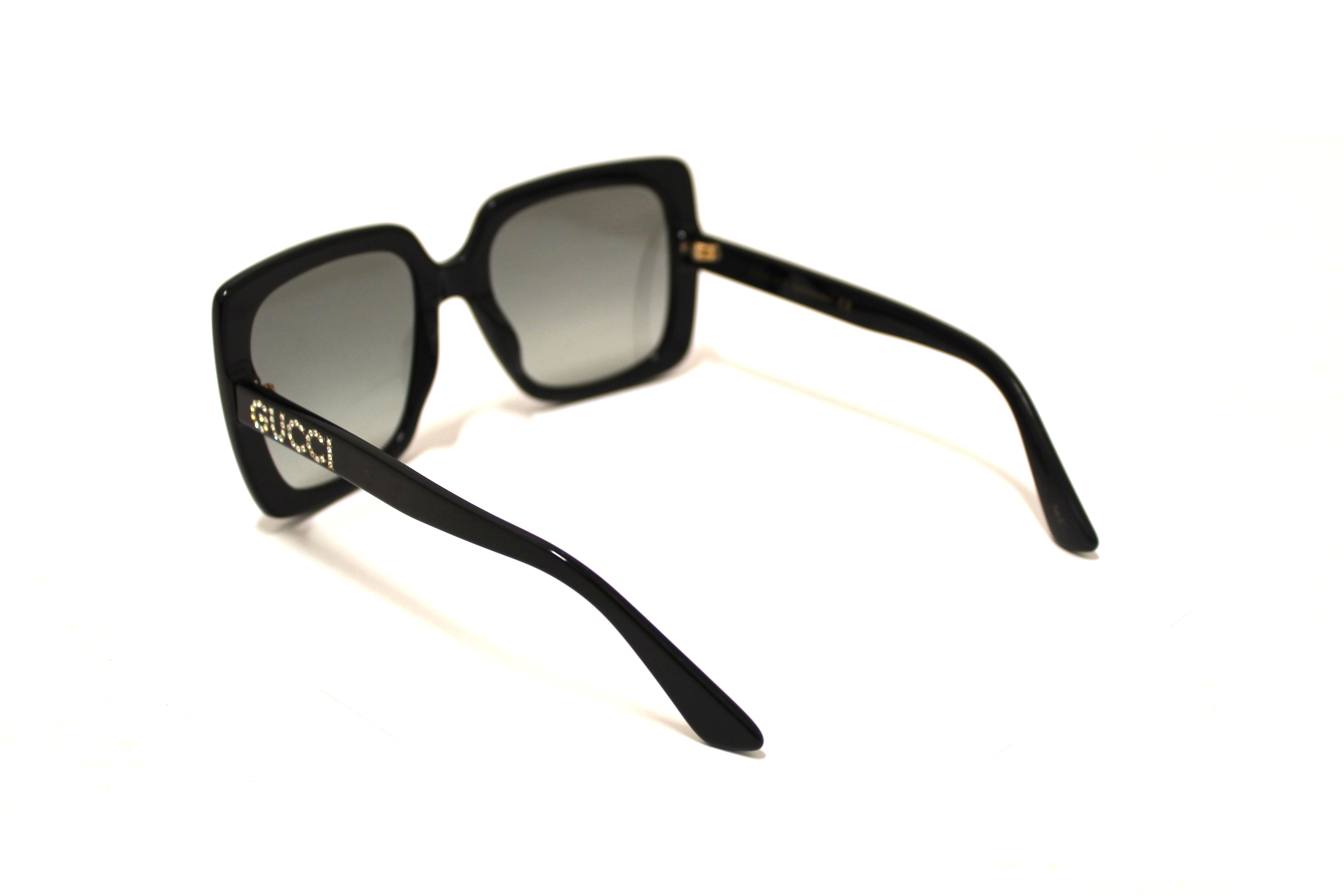 Authentic Gucci Black Square Oversized Retagular Sunglasses 541362