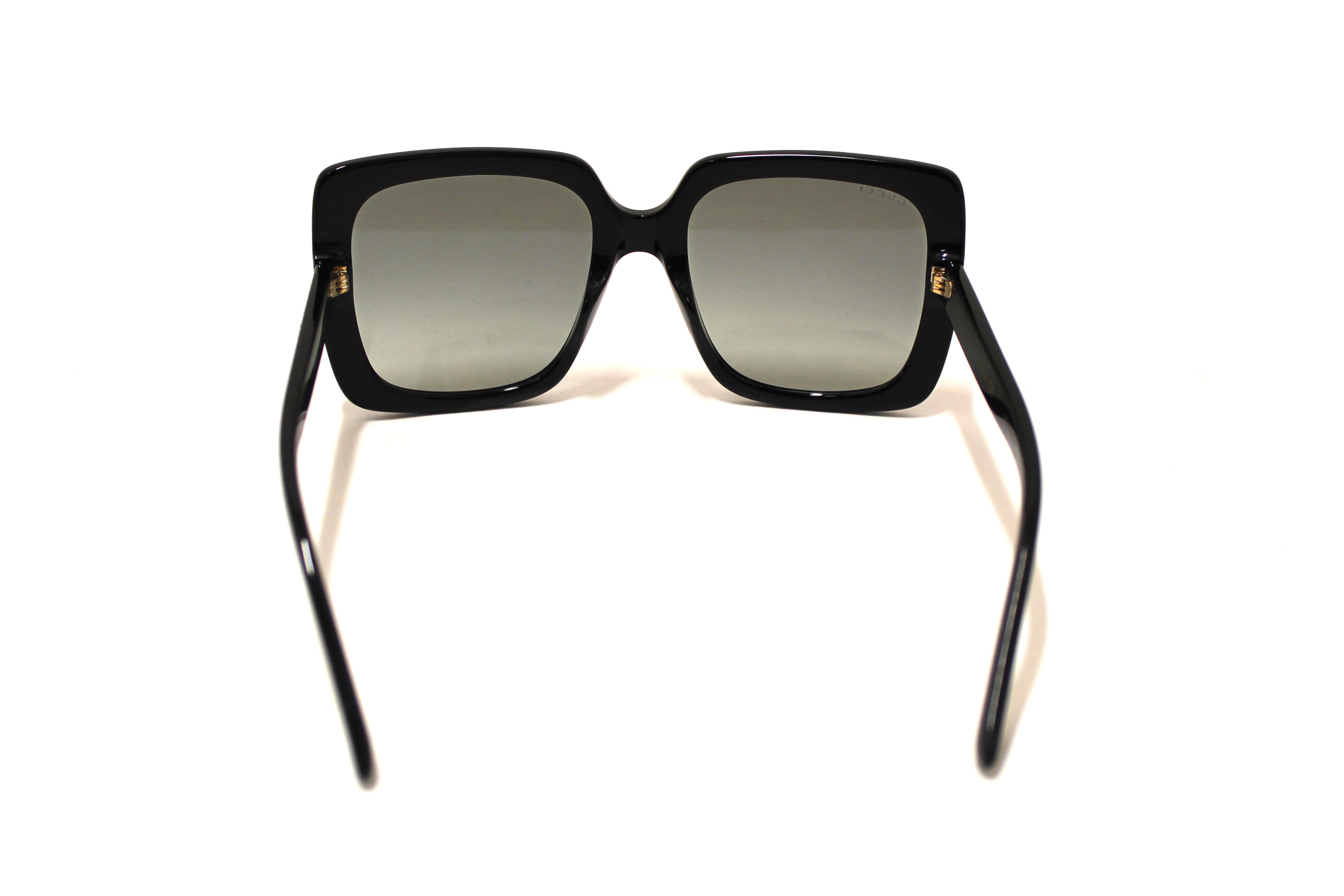 Authentic Gucci Black Square Oversized Retagular Sunglasses 541362