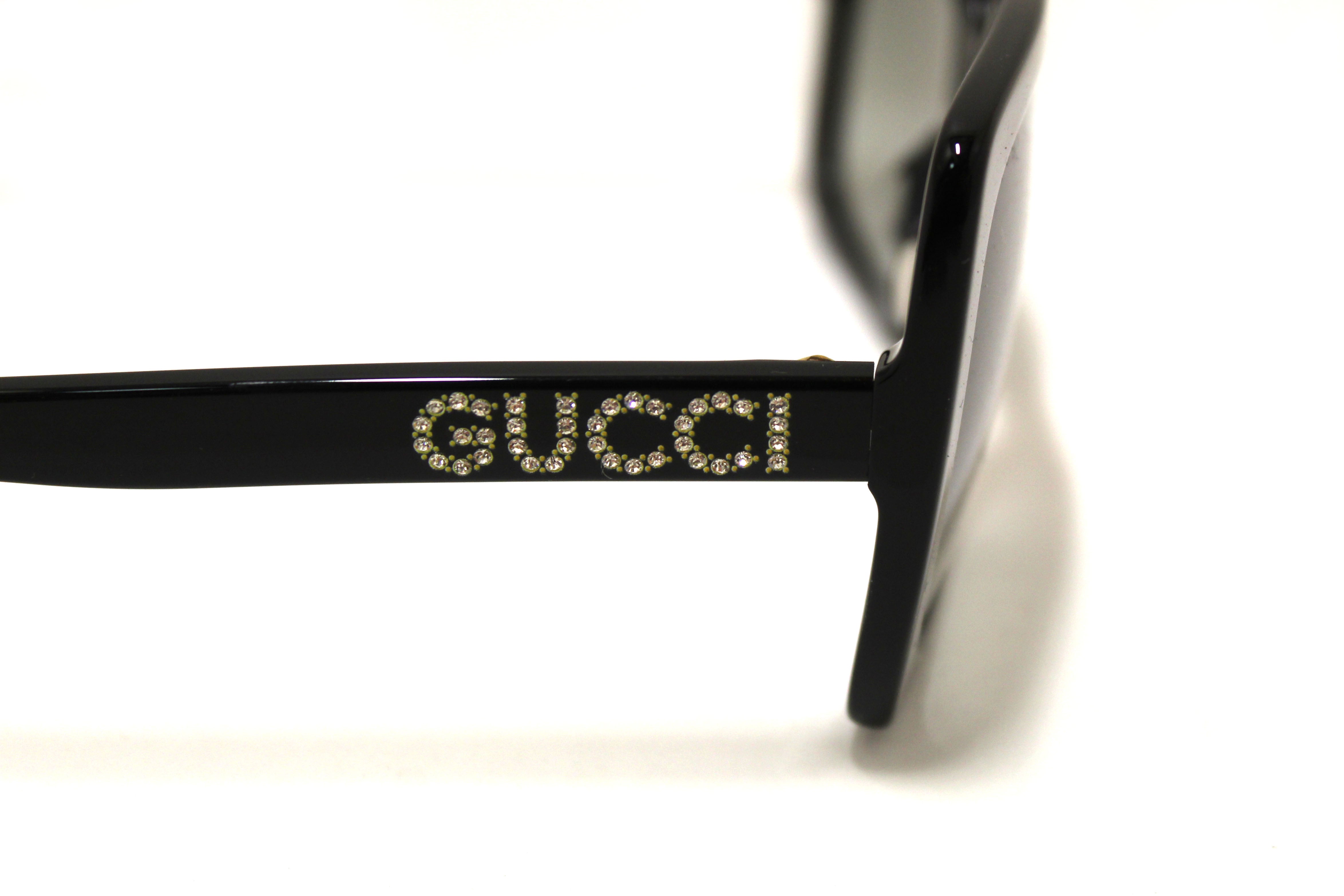 Authentic Gucci Black Square Oversized Retagular Sunglasses 541362